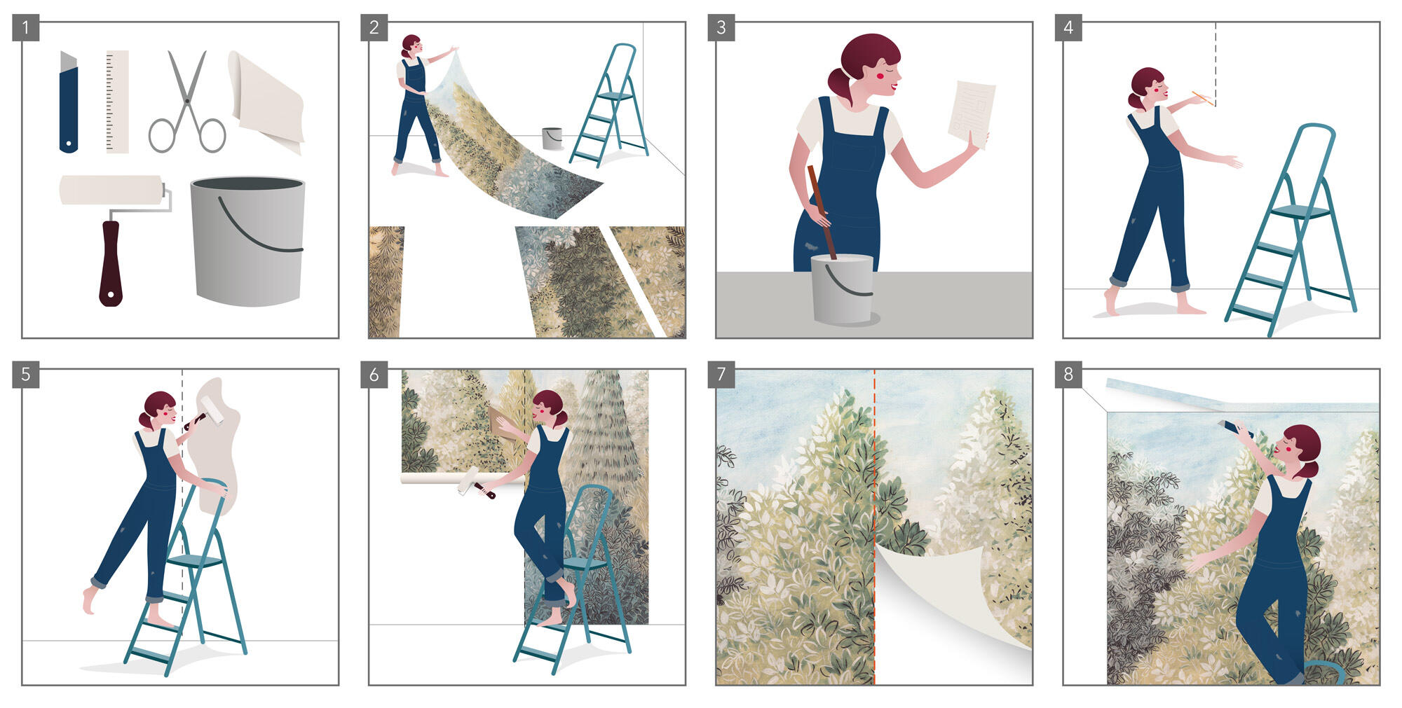 Mural TNT liso Wilderness verde 400 x 280 cm KOMAR - 7