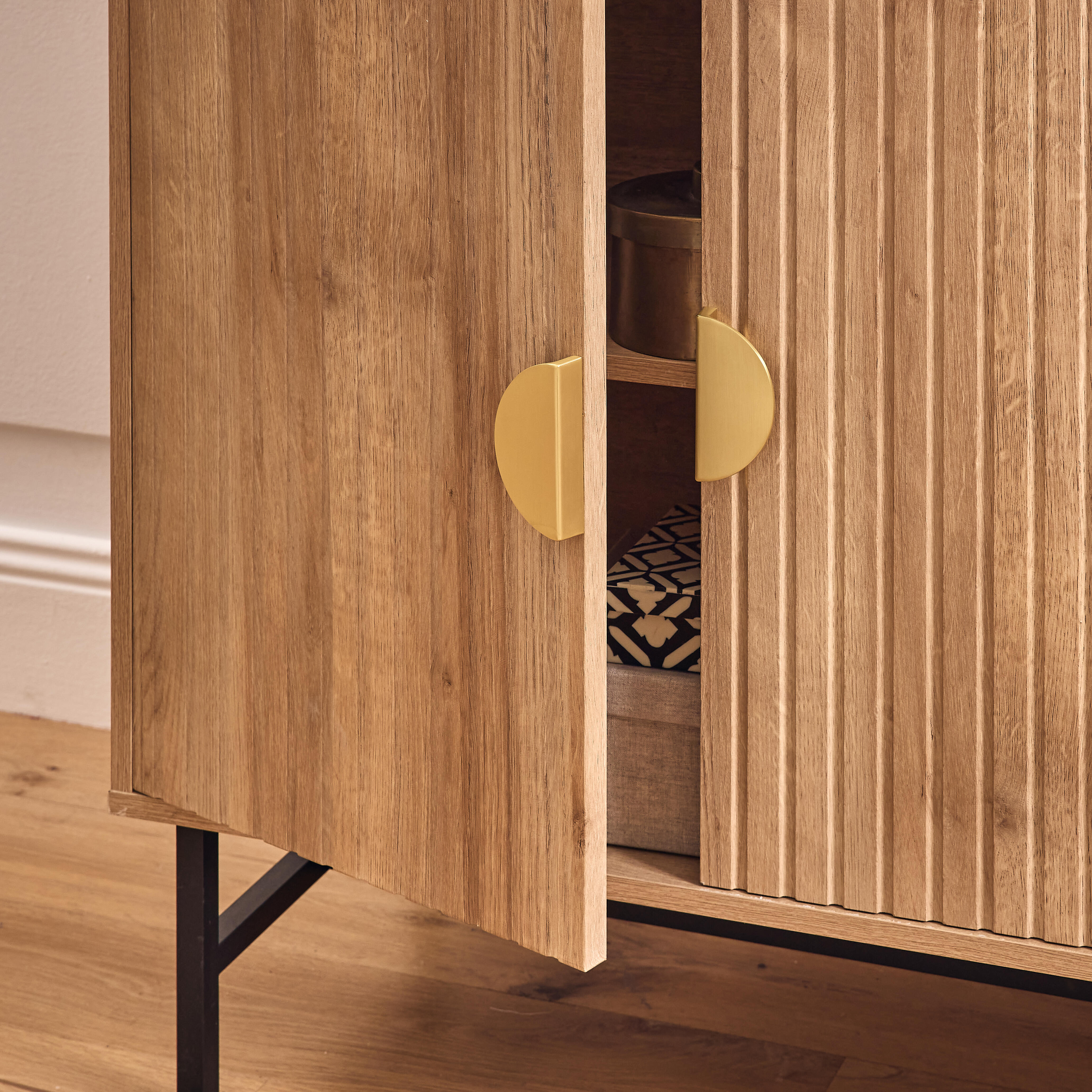 2 Puxadores para móvel alumínio escovado latão 100 mm Inspire Celian - 3