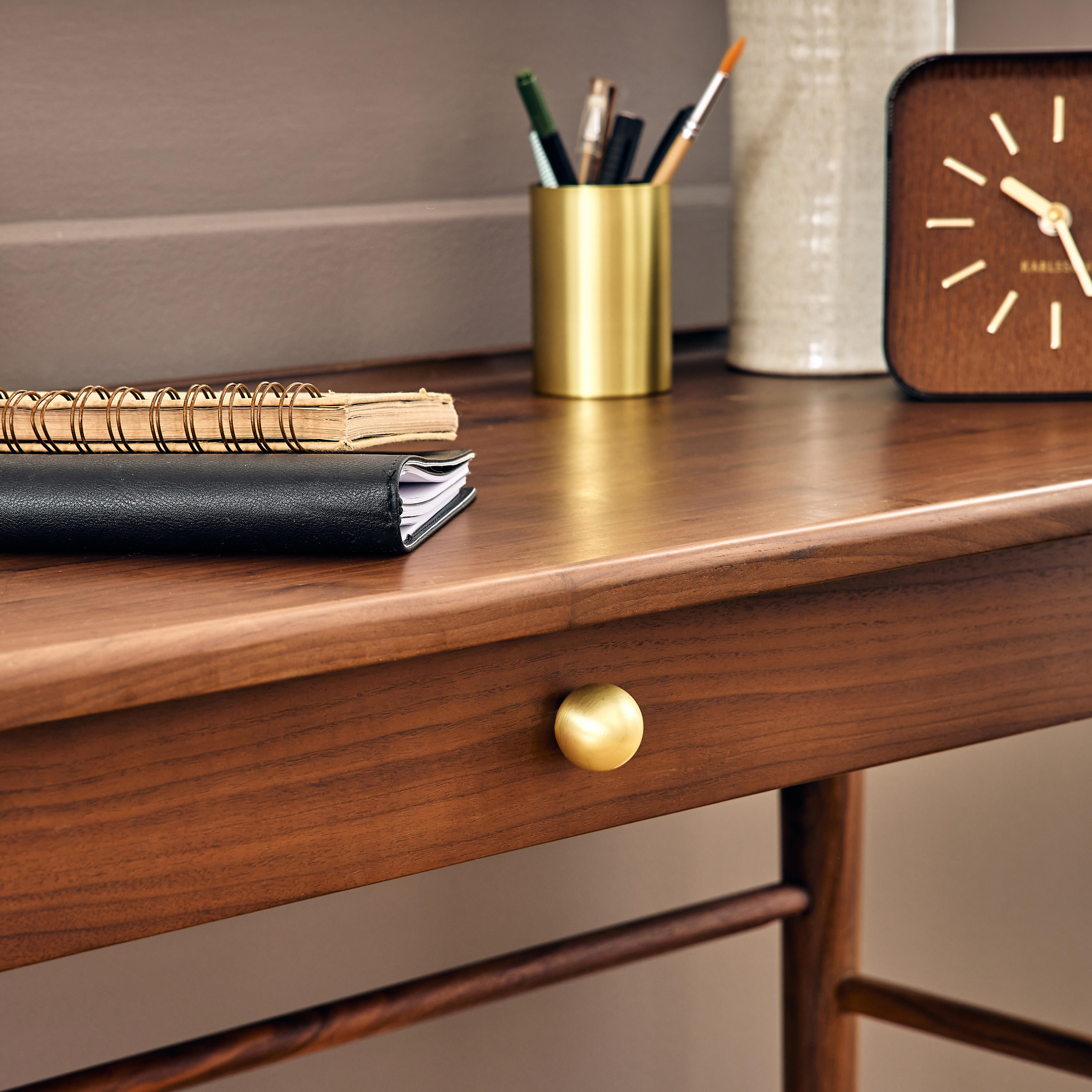 2 Puxadores para móvel redondos zamak escovado latão 30 mm Inspire Paolo - 4