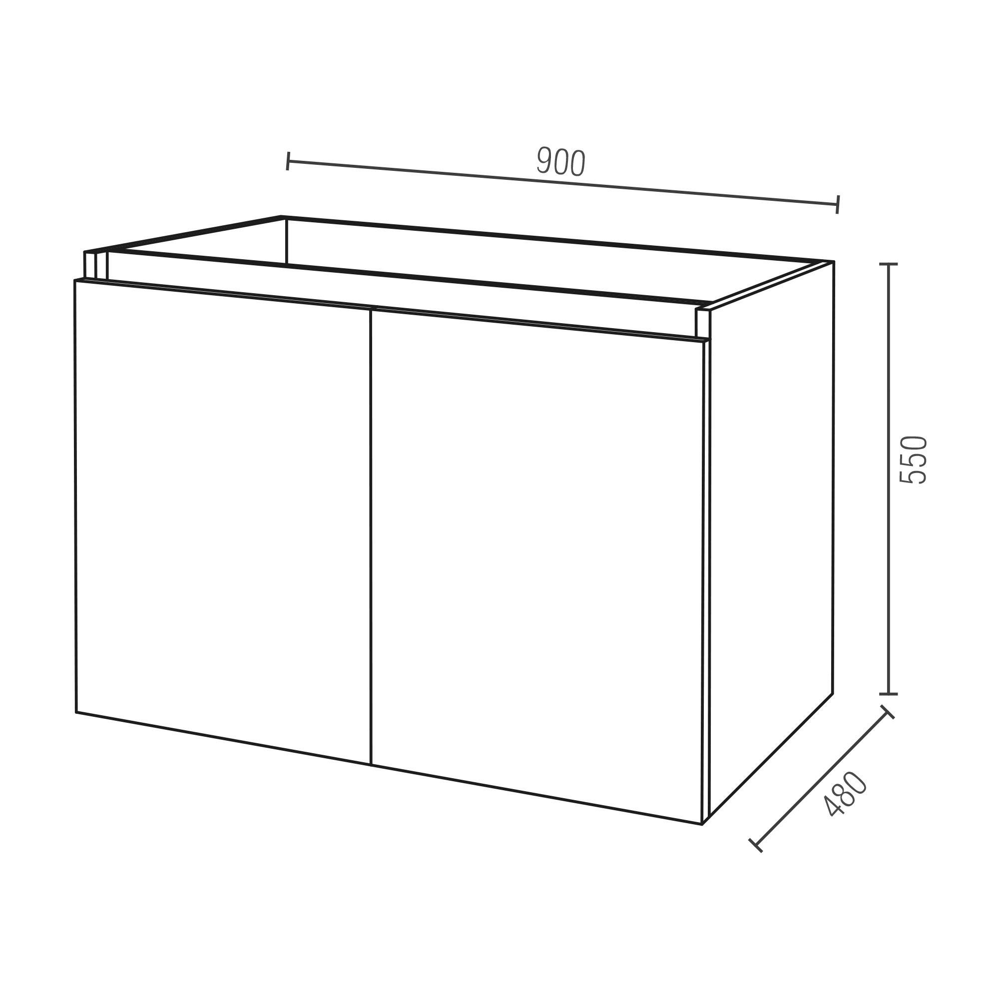 Móvel de casa de banho suspenso 2 portas 90x48x55 cm branco AML Remi - 5