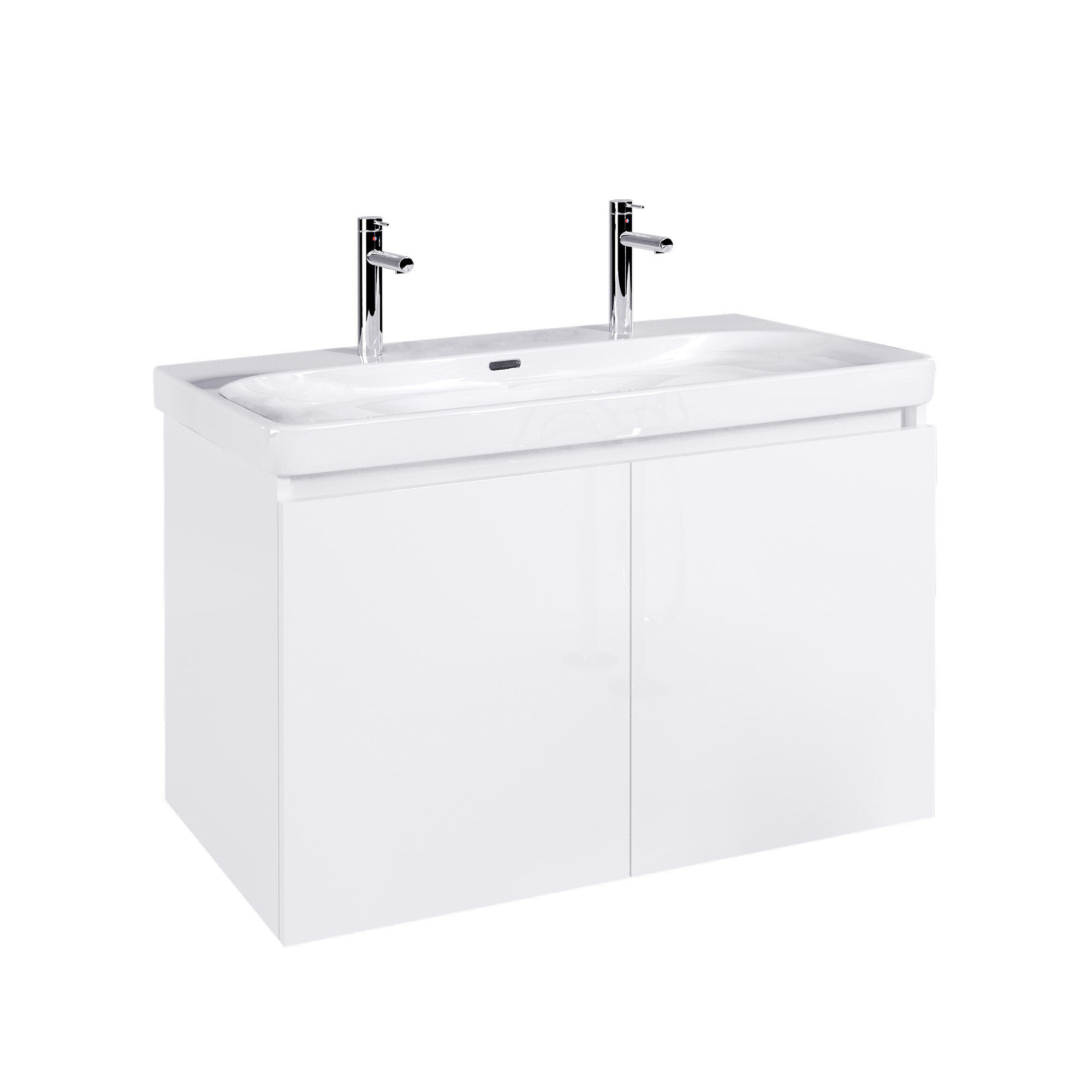 Móvel de casa de banho suspenso 2 portas 90x48x55 cm branco AML Remi - 3