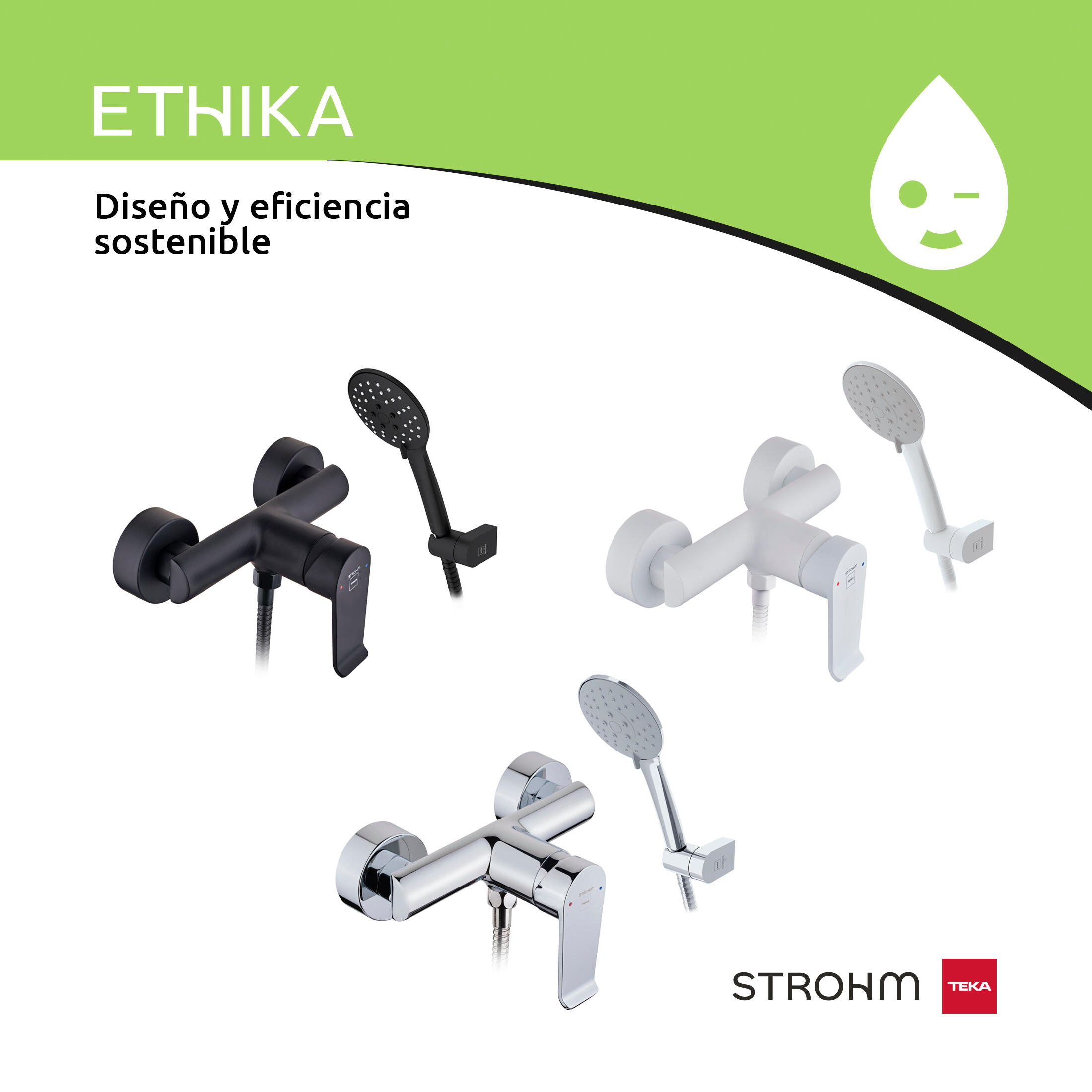 Grifo de ducha monomando STROHM TEKA Ethika cromo brillo Antical Latón - 8