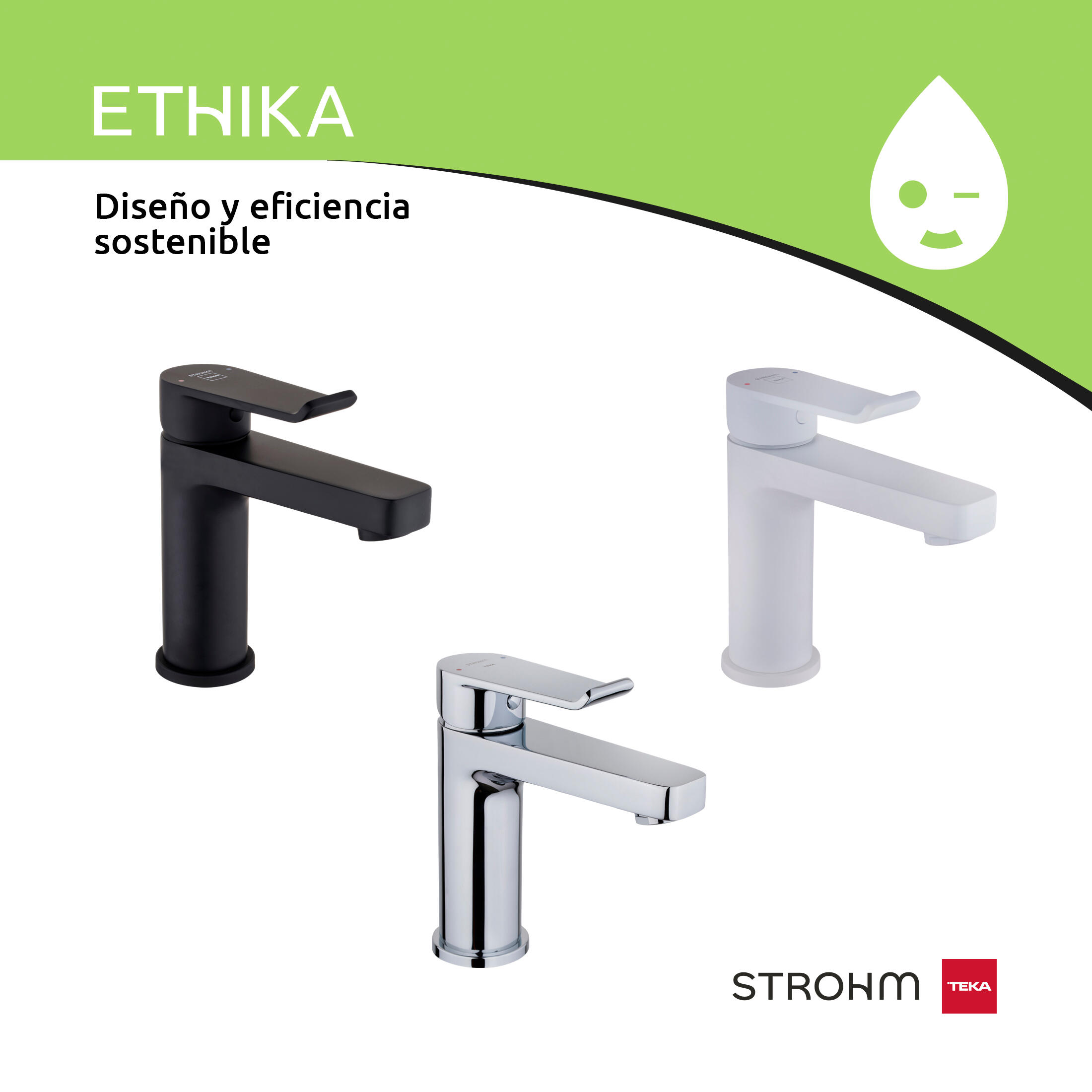 Grifo de lavabo STROHM TEKA Ethika monomando blanco mate. Antical. Latón - 9