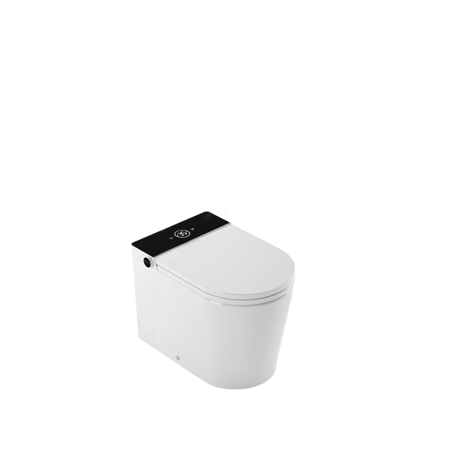 Inodoro japonés MIZUBATH Rada In-tank blanco con salida vertical y cánulas de limpieza automáticas, con higiene intima avanzada, función de secado y asiento calefectable