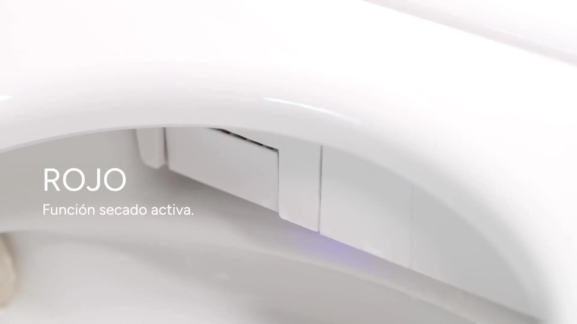Inodoro japonés MIZUBATH Rada In-tank blanco con salida vertical y cánulas de limpieza automáticas, con higiene intima avanzada, función de secado y asiento calefectable - 15
