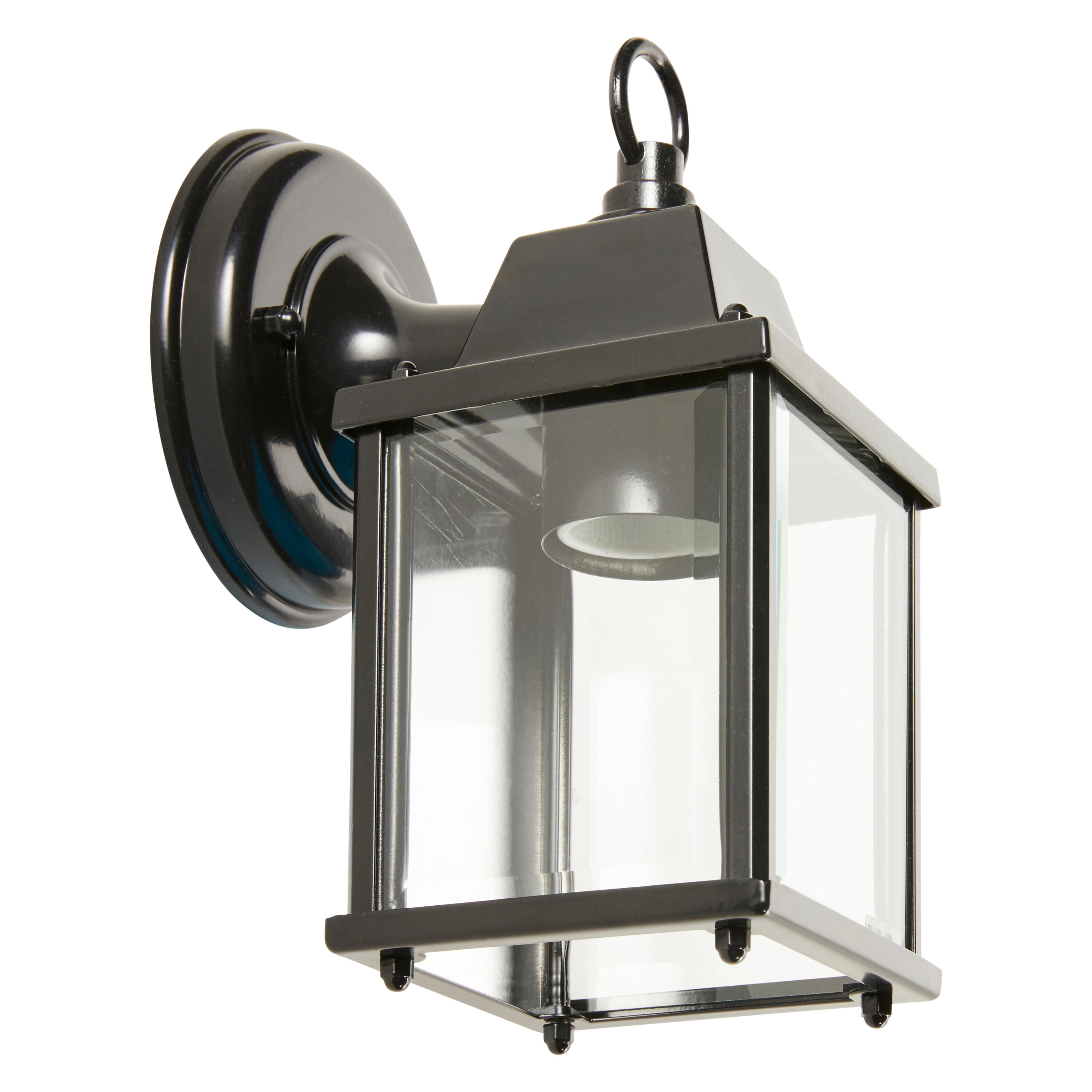 Aplique de pared exterior Sanboi INSPIRE de vidrio negro y aluminio compatible con casquillo E27 IP44 - 4