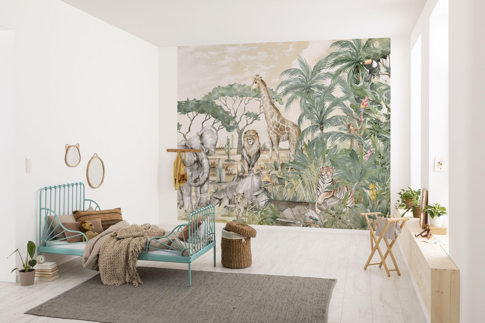 Papier peint panoramique Animaux Fauna multicouleur, l.300 x H.250 cm - 2