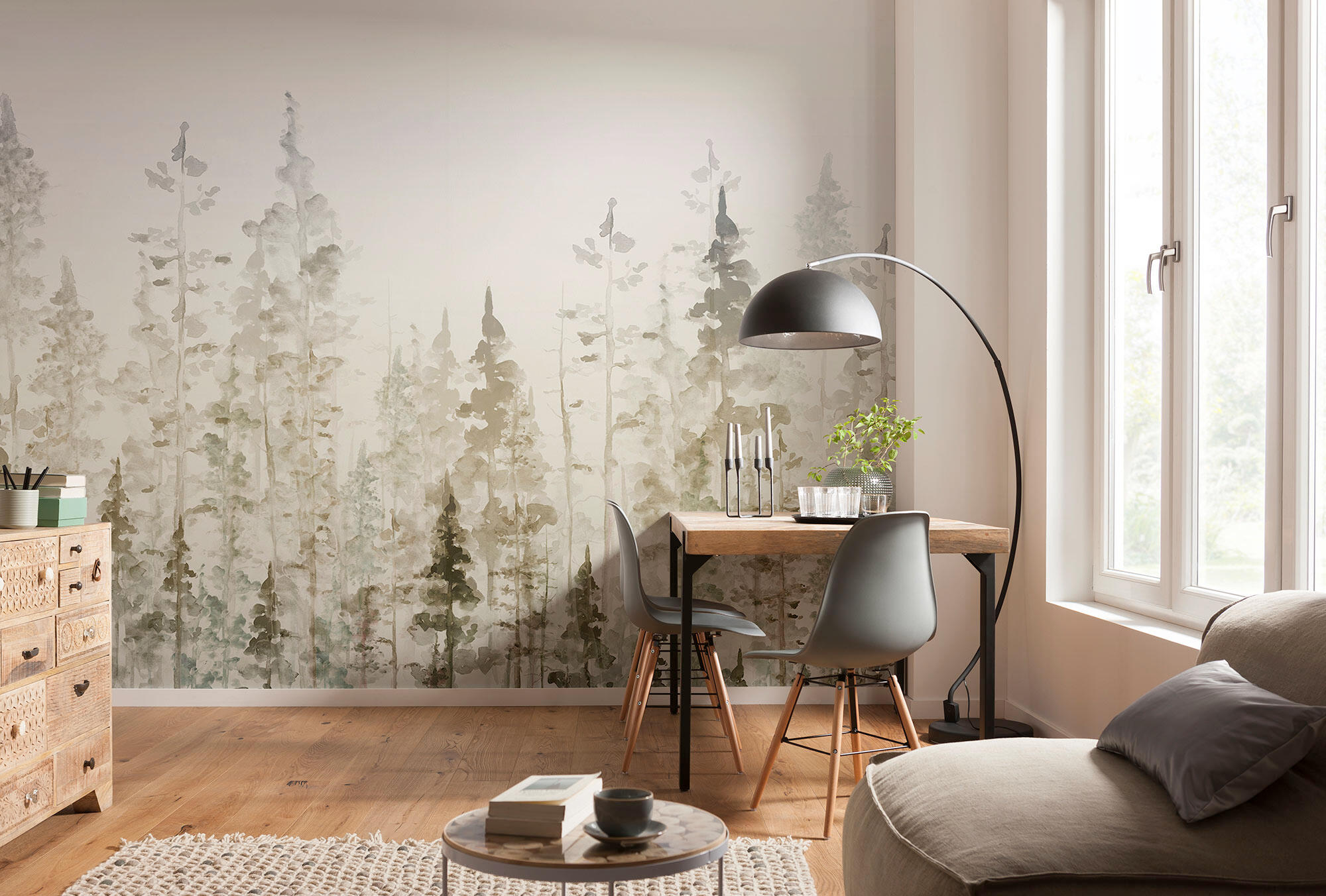 Papier peint panoramique Peaceful light beige, l.350 x H.250 cm - 2