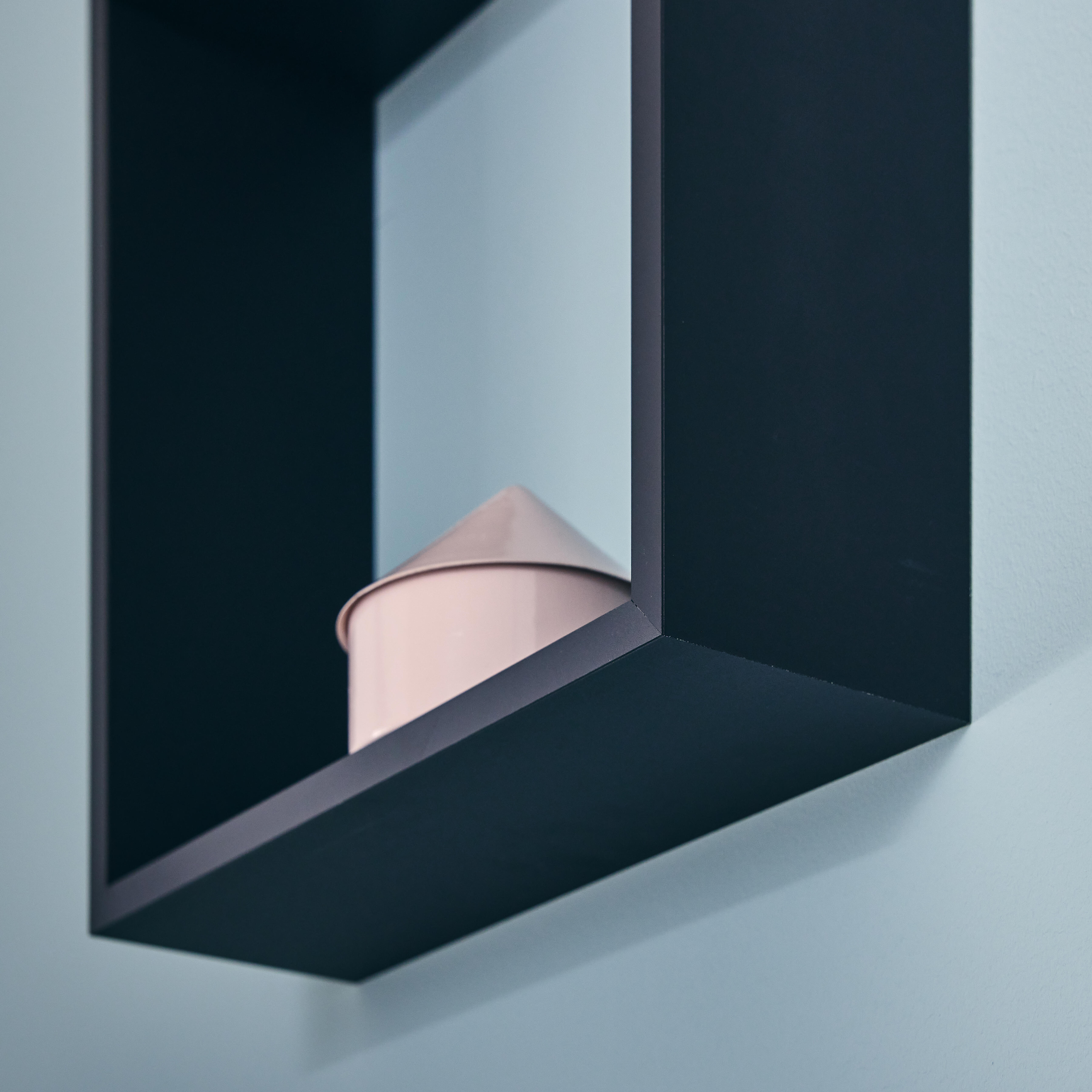 Lot de 3 étagères cube noire SPACEO, H.30 x L.30 cm x P.9.7 cm, Ep.1.2 cm - 3