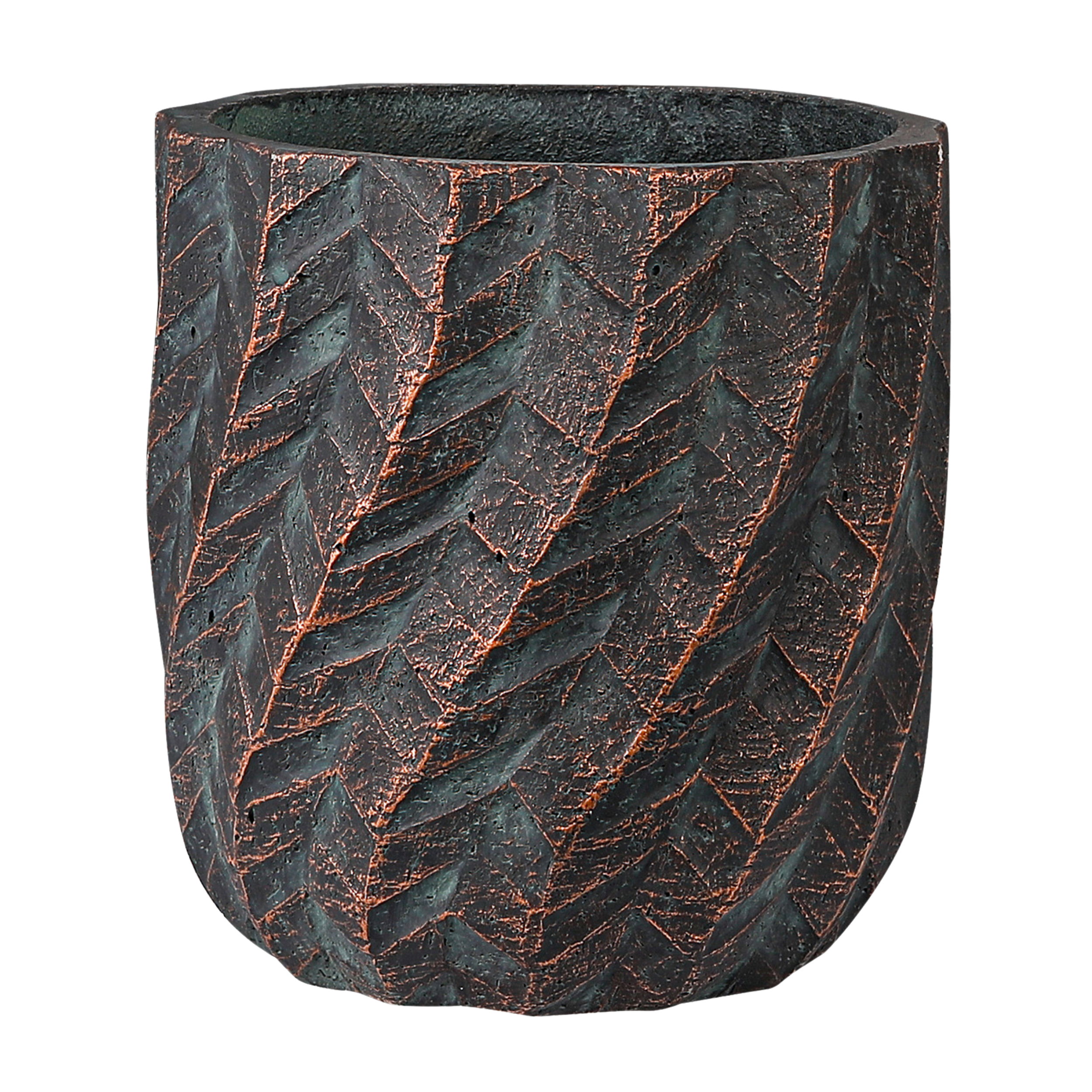 Donica betonowa Lucca śr.31 cm brązowa pozłacana DHG