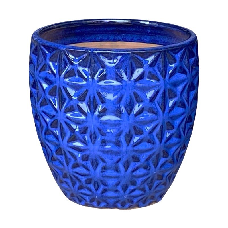 Donica szkliwiona Blue Palermo śr.26 cm niebieska DHG