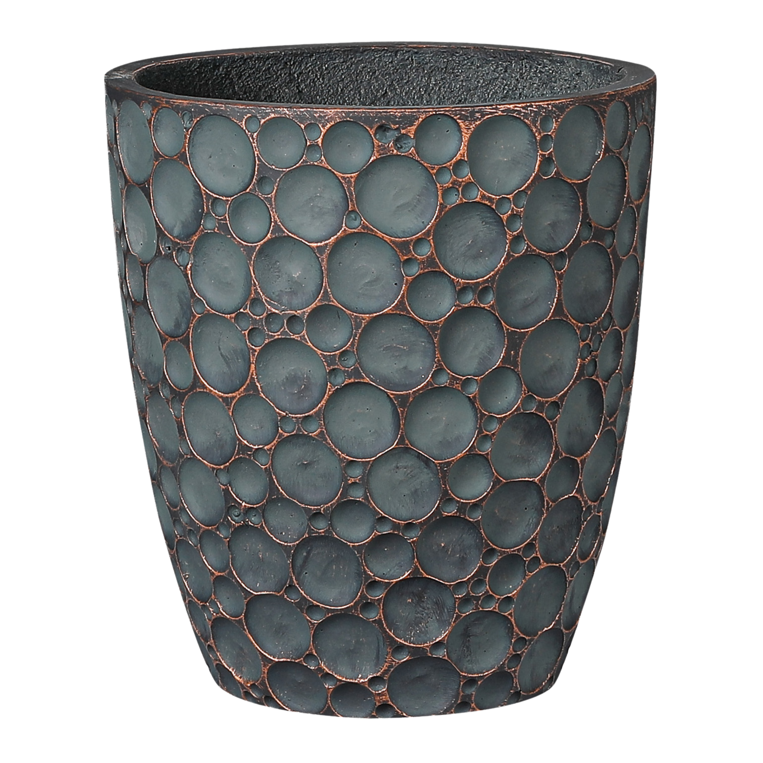 Donica betonowa Vannes śr.44 cm szara pozłacana DHG