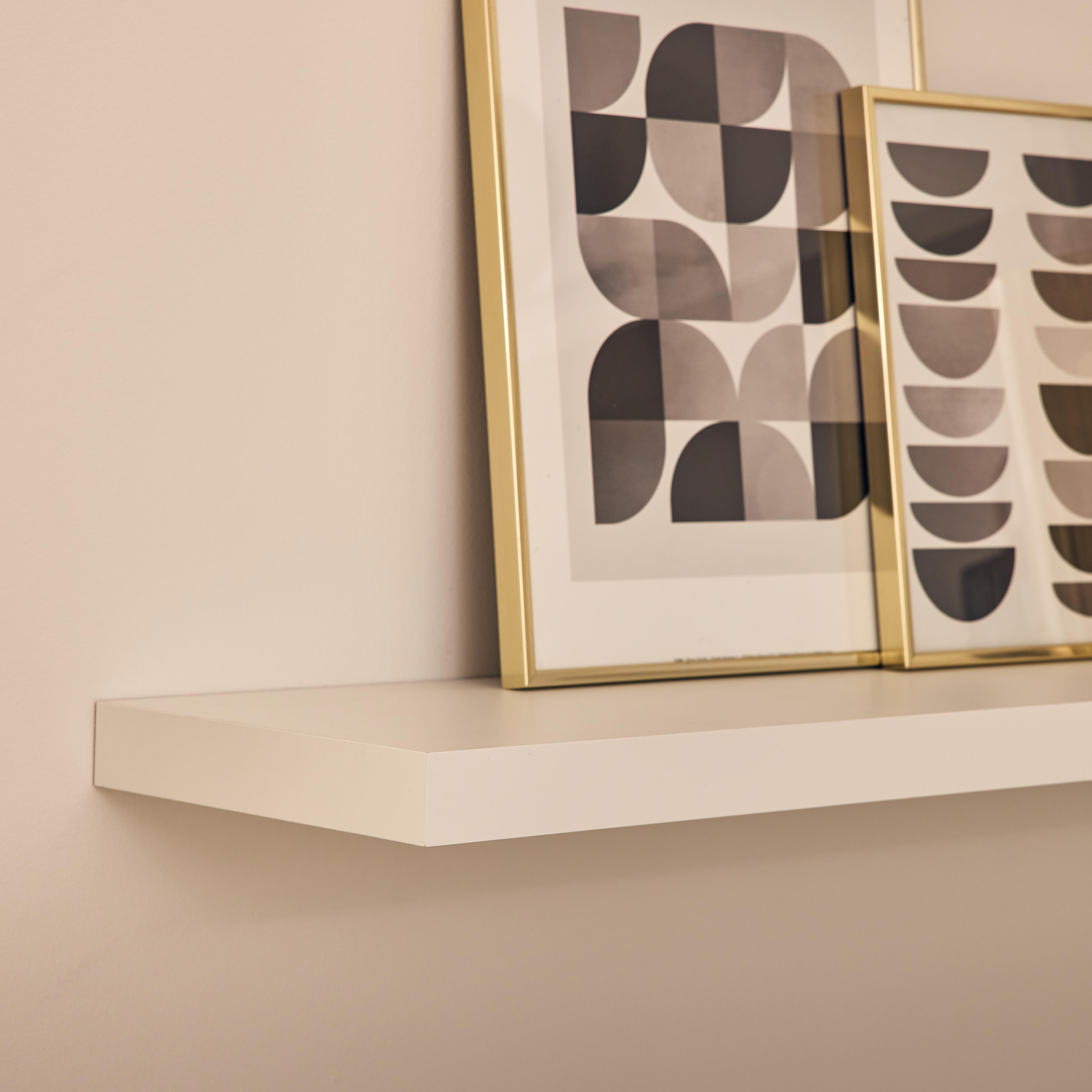 Etagère murale blanche SPACEO, L.90 cm x P.23.5 cm, Ep.3.8 cm - 5