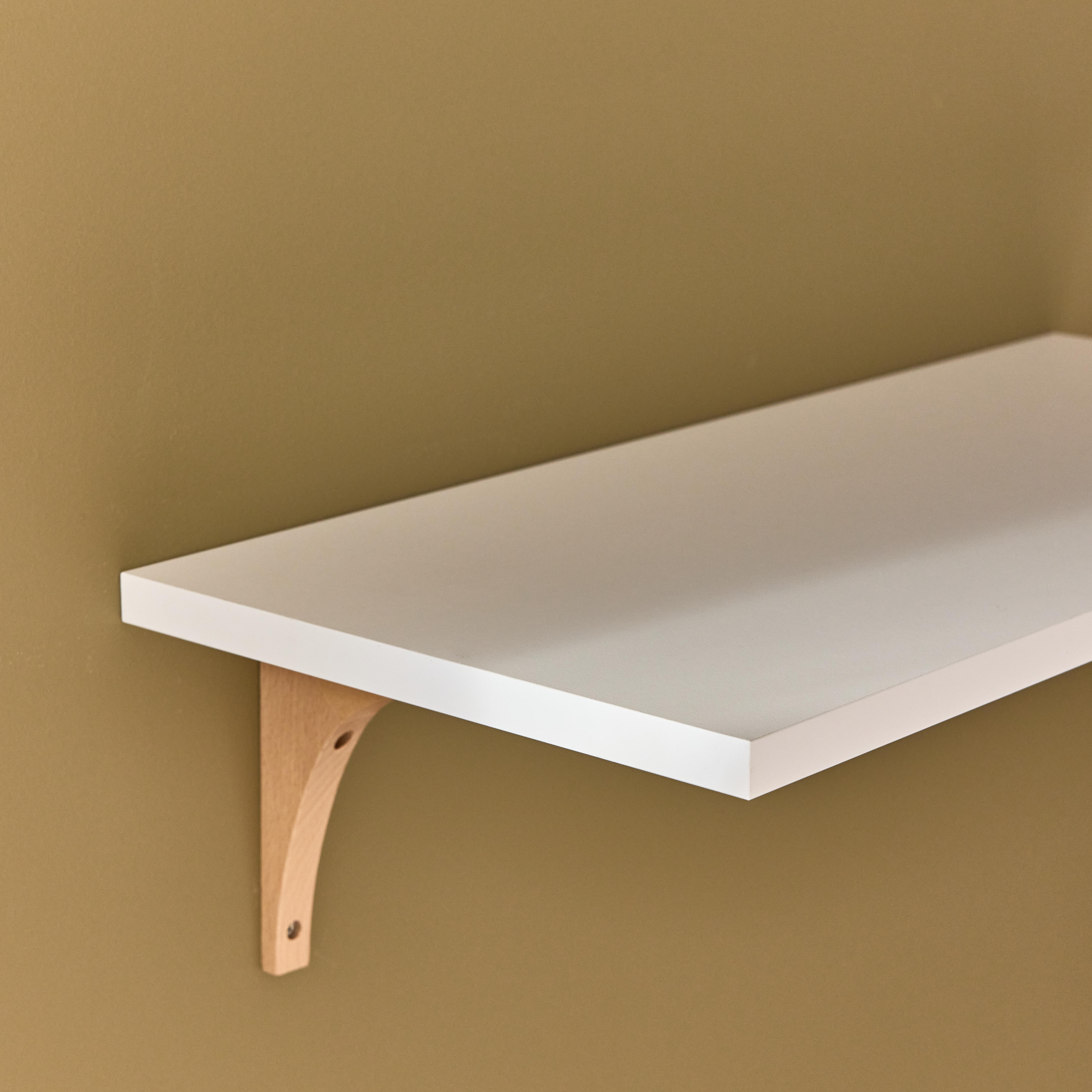 Etagère murale blanche, L.60 cm x P.28 cm, Ep.1.8 cm - 4