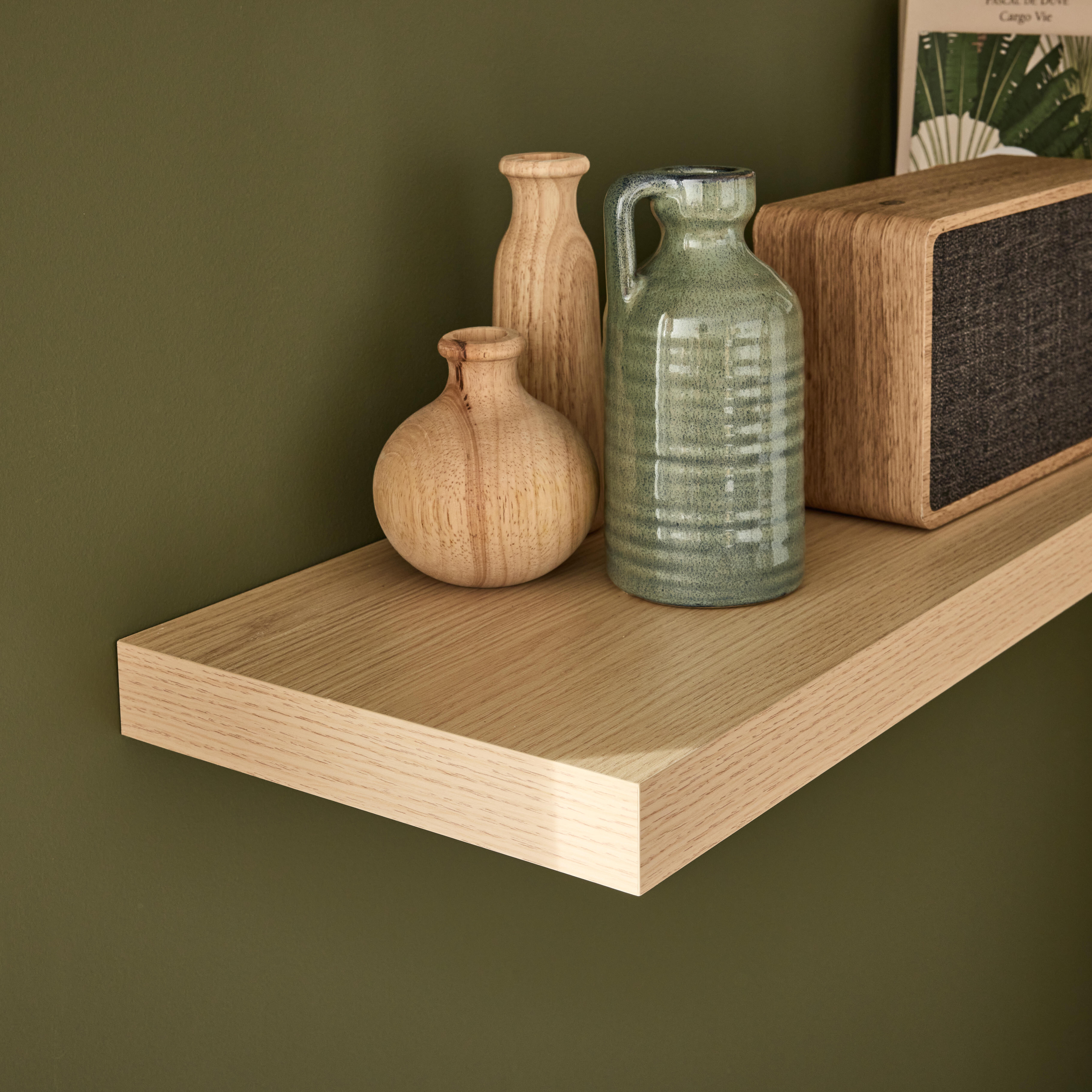 Estante de pared de madera mdf Spaceo rectagular  color roble 90x23.5 cm - 10