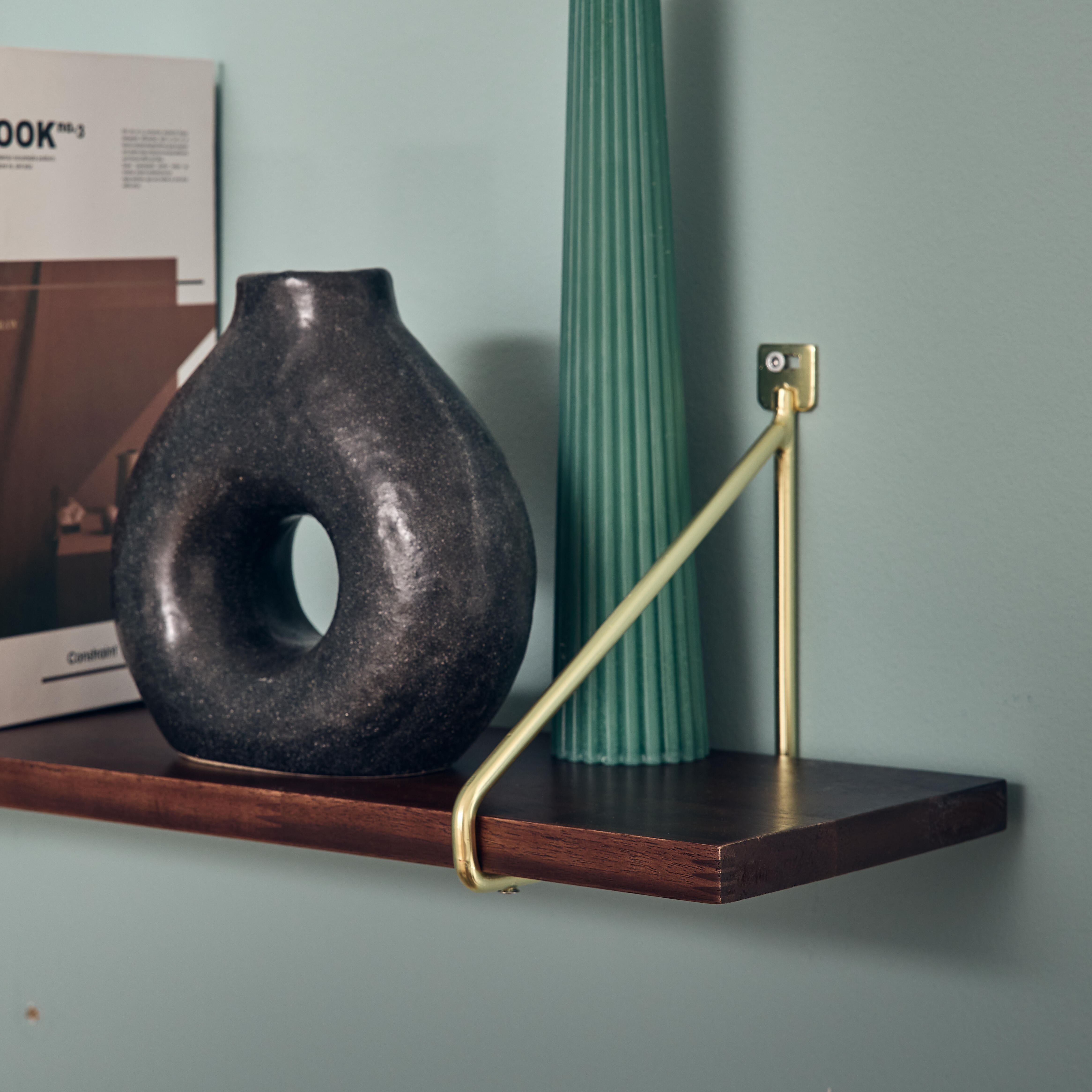 Etagère murale en acacia massif SPACEO, L.60 cm x P.18 cm, Ep.1.8 cm - 5