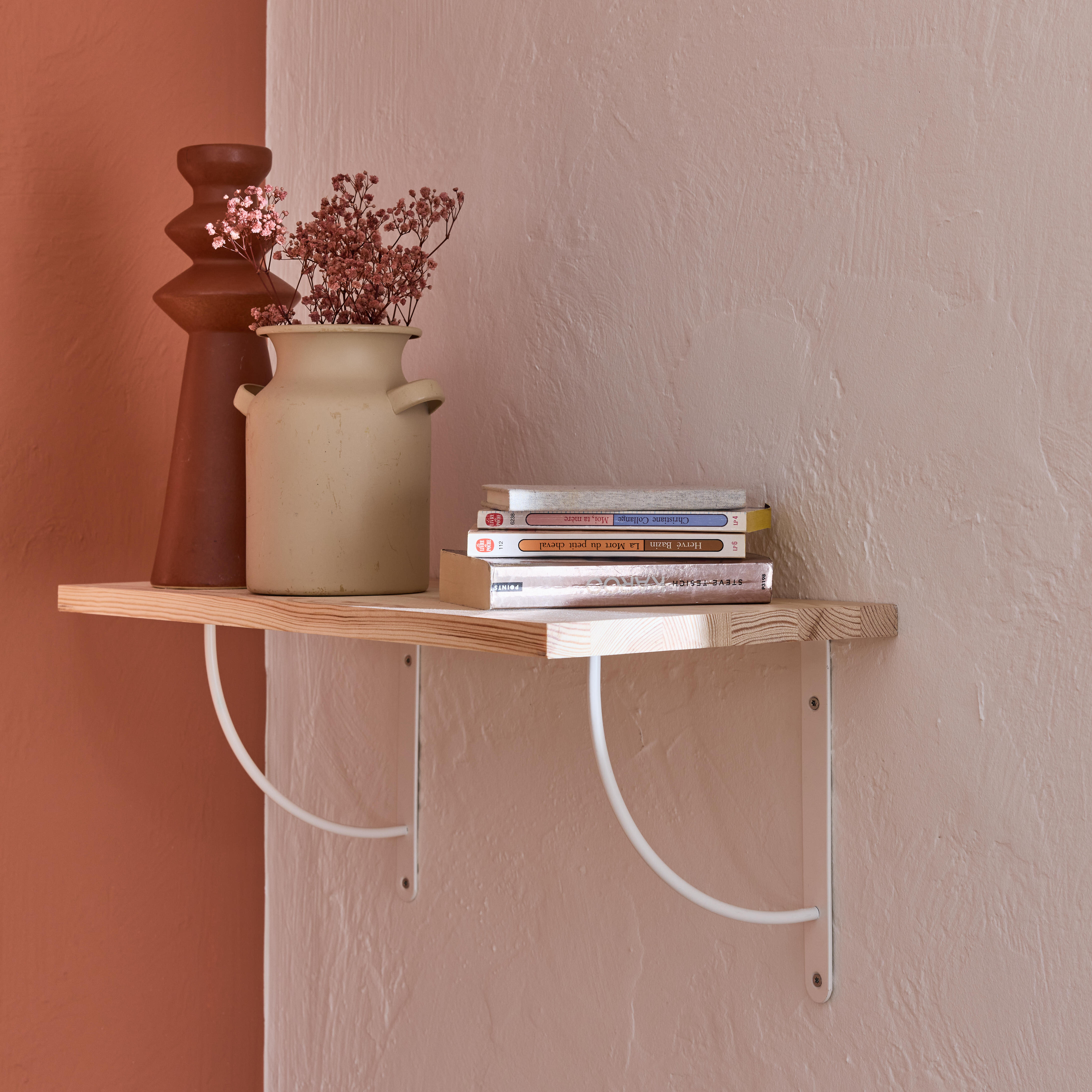 Prateleira de madeira pinhode 60x26x1.8cm - 8