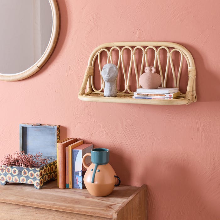 Etagère murale en rotin