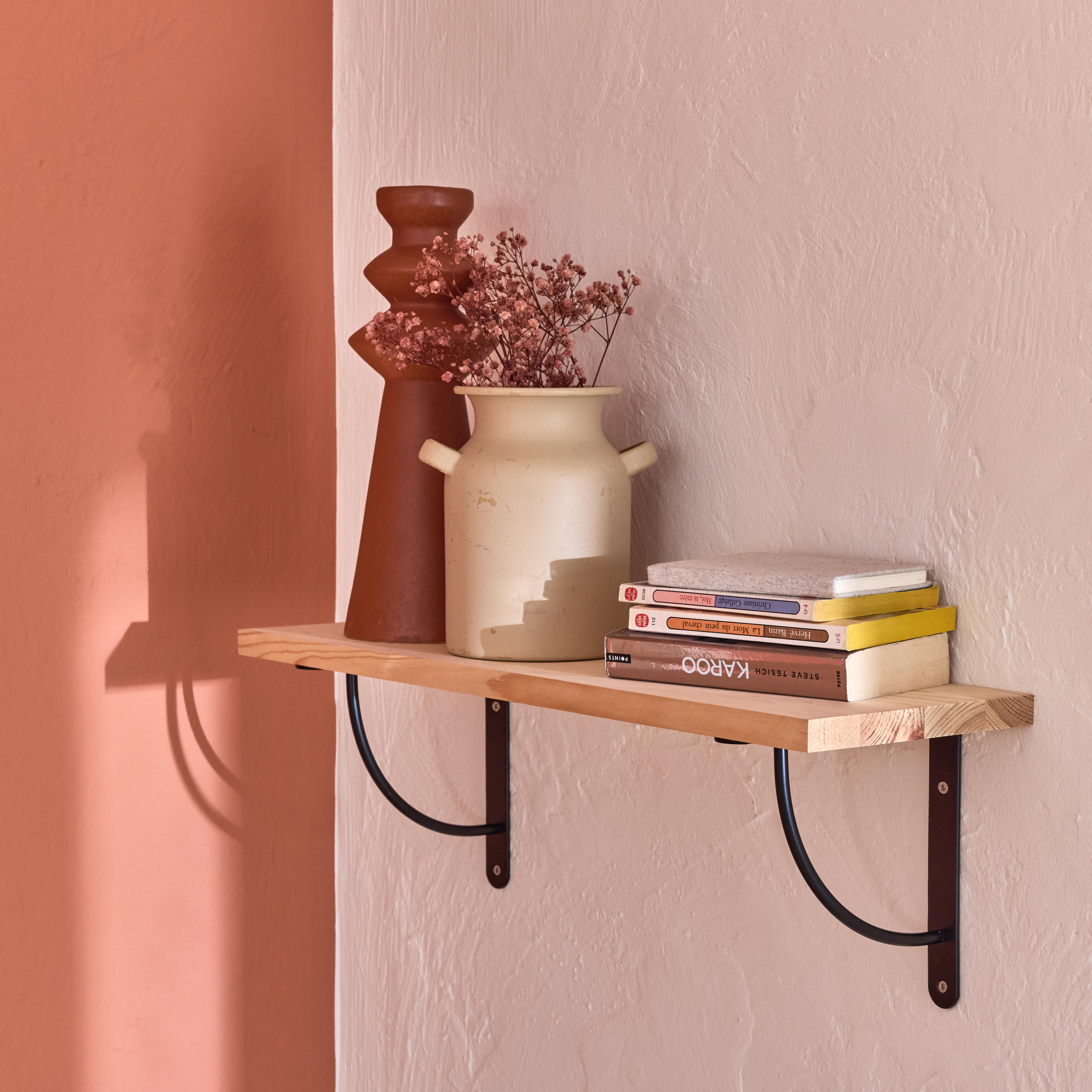 Prateleira de madeira pinho de 60x18x1.8cm - 9