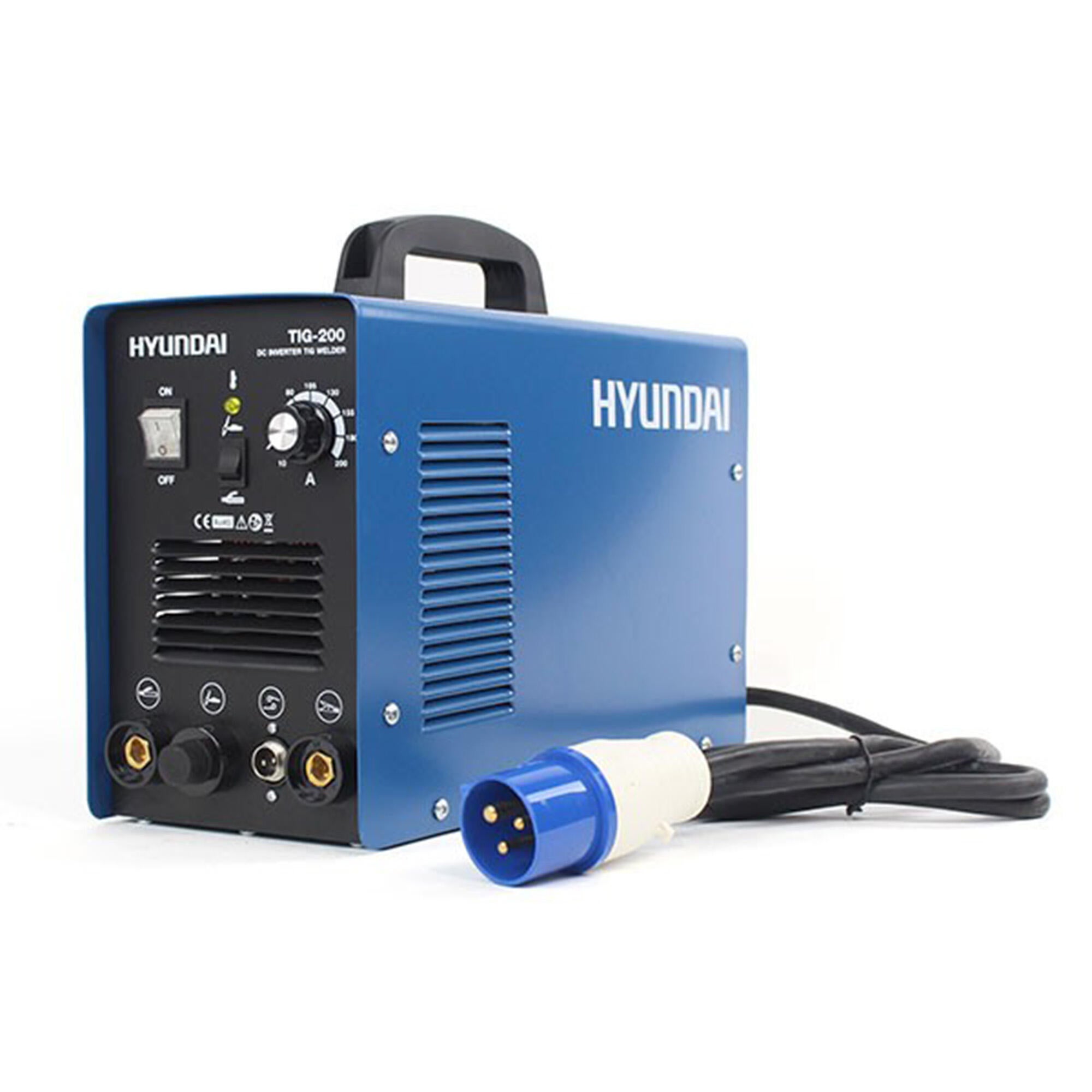 Soldadora inverter hyundai, tig/mma de 200a, elect. 1,6-4mm