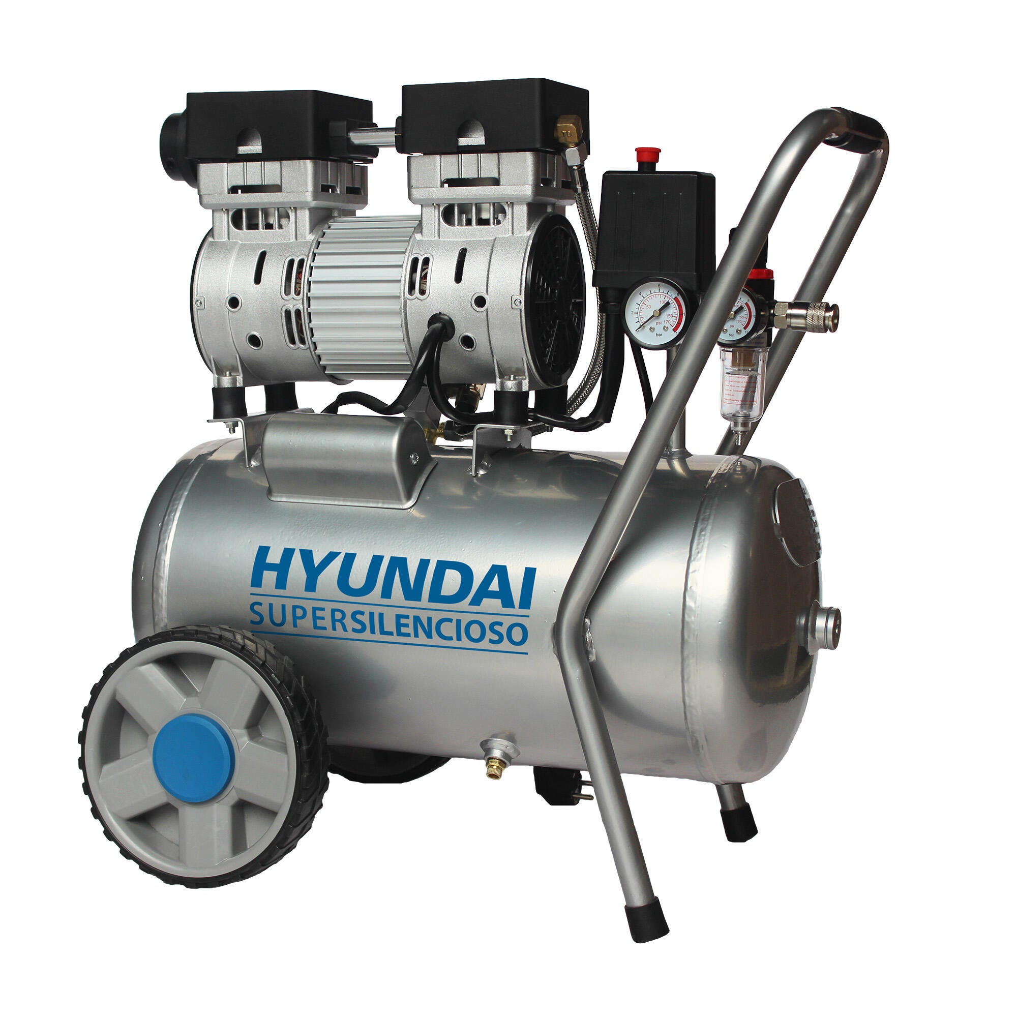 Compresor silencioso hyundai hyac24-1s de 1 cv y 24l de depósito