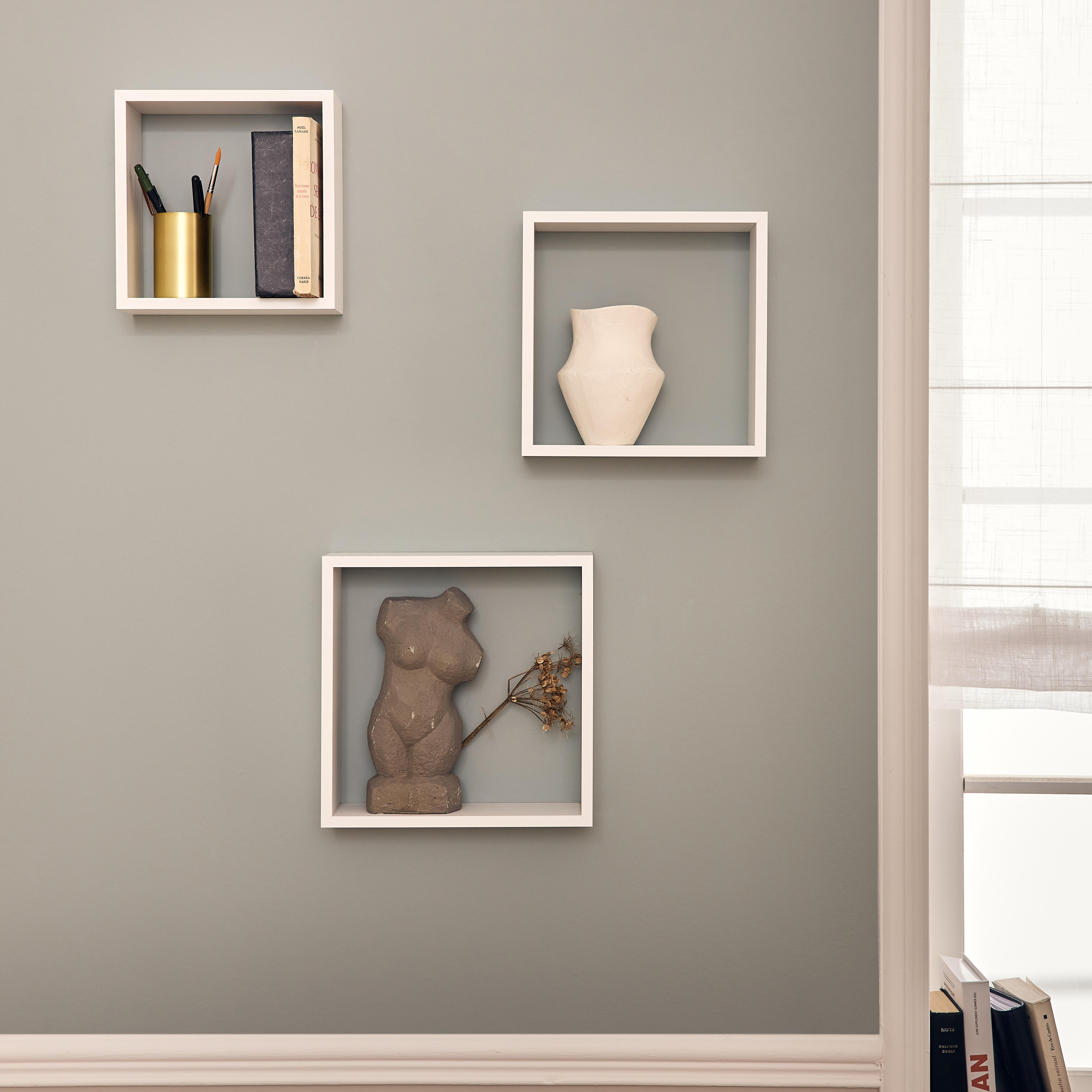 Estante mural Spaceo  en color blanco de 30x9.7 cm y carga máx de 5 kg - 5