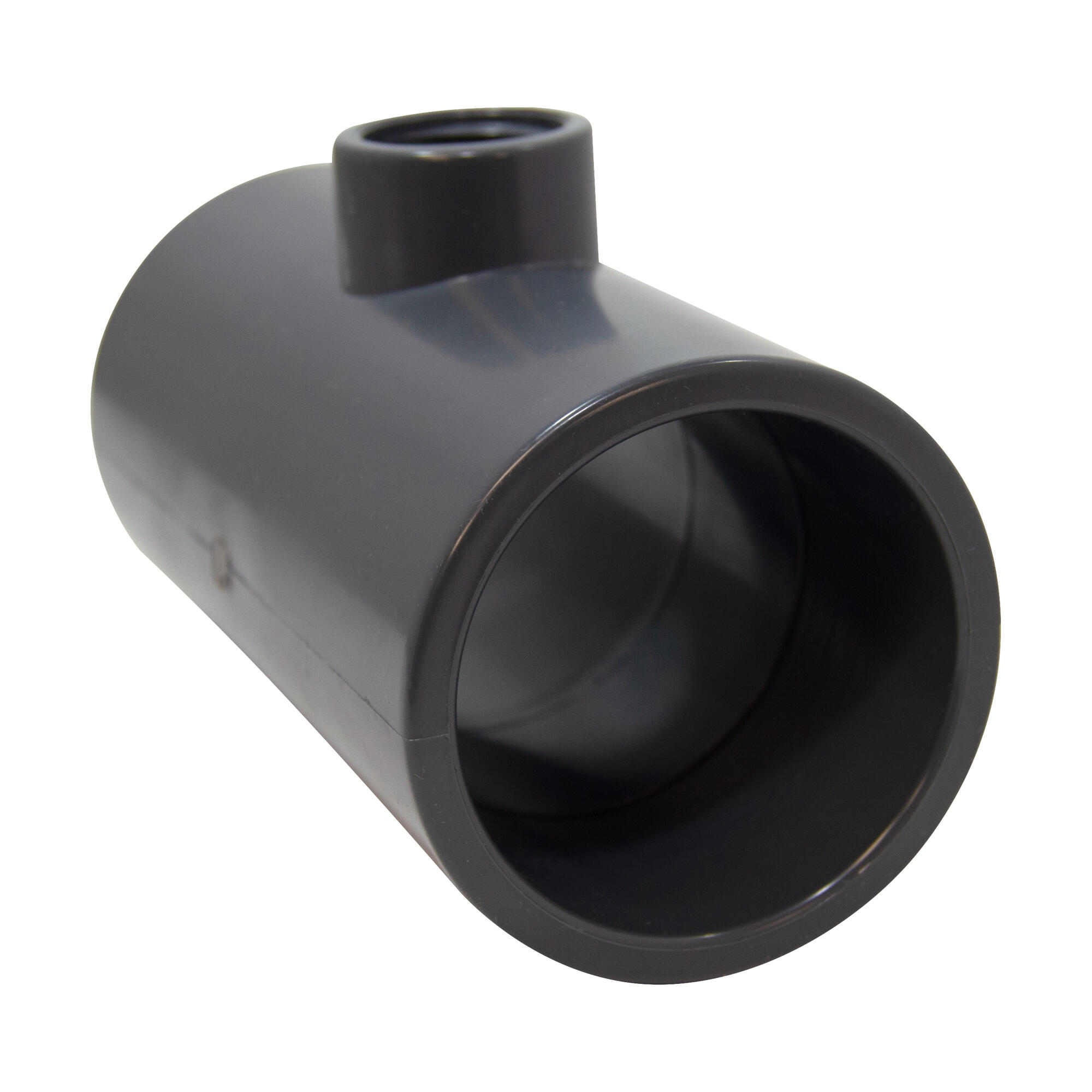 Te 90° de PVC presión Ø 50 mm con boca central rosca hembra 1 1/2