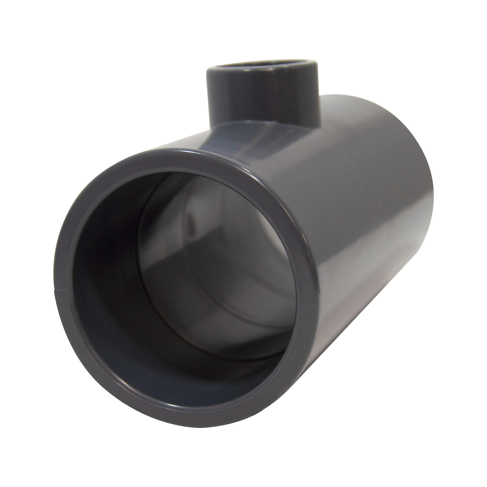 Te 90° de PVC presión Ø 50 mm con boca central rosca hembra 1 1/2