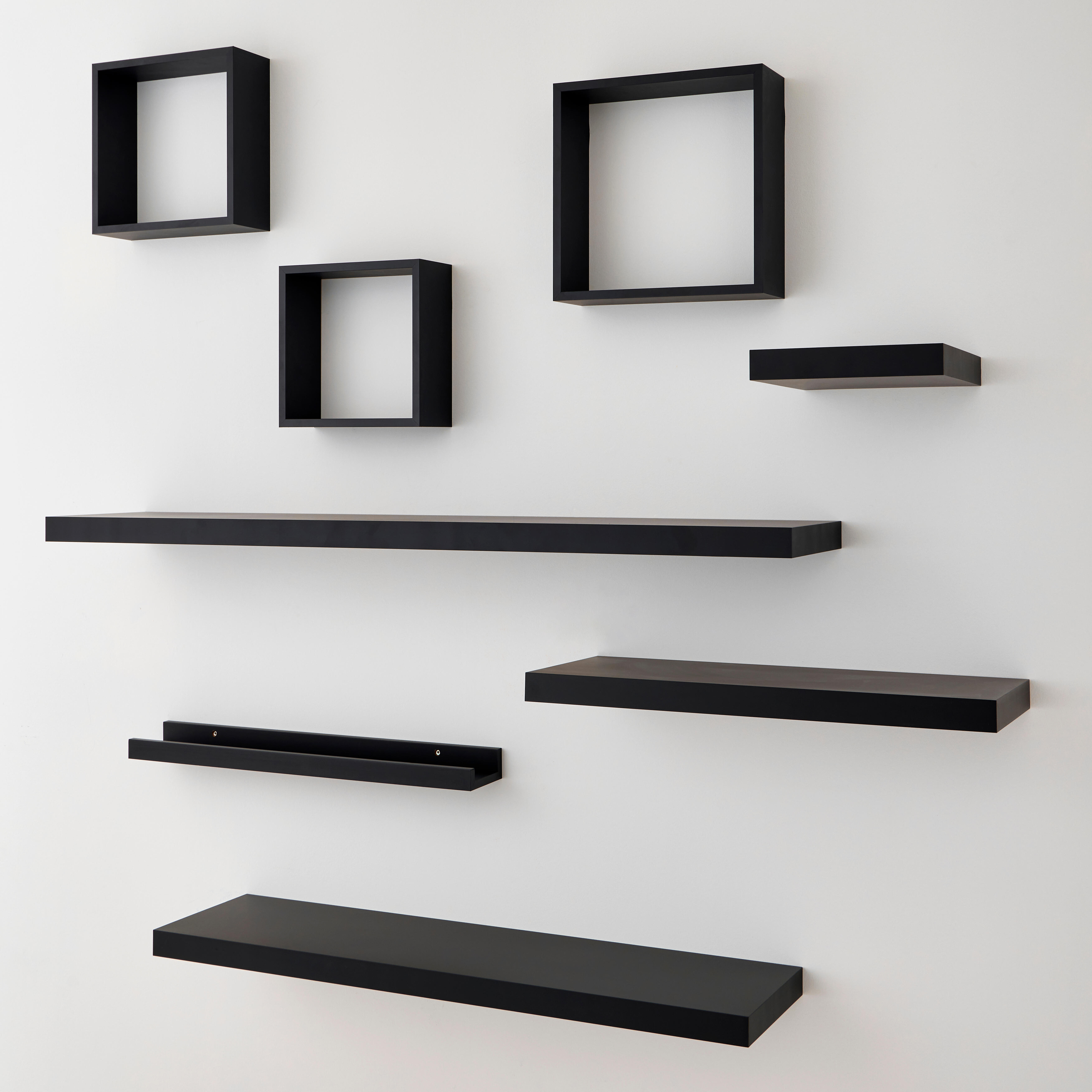 Mensola a muro SPACEO dritto in mdf L 115 x P 23.5 cm nero - 8