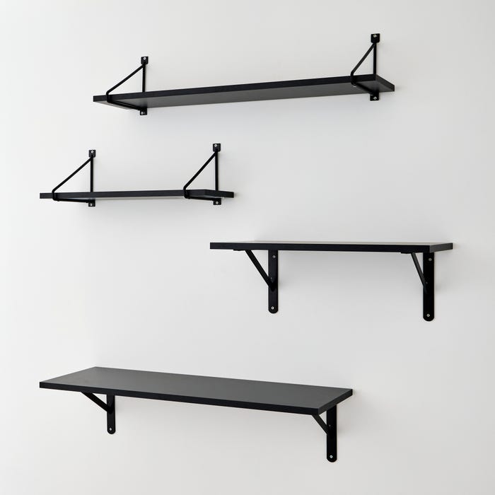 4 tailles étagère mélaminée noire