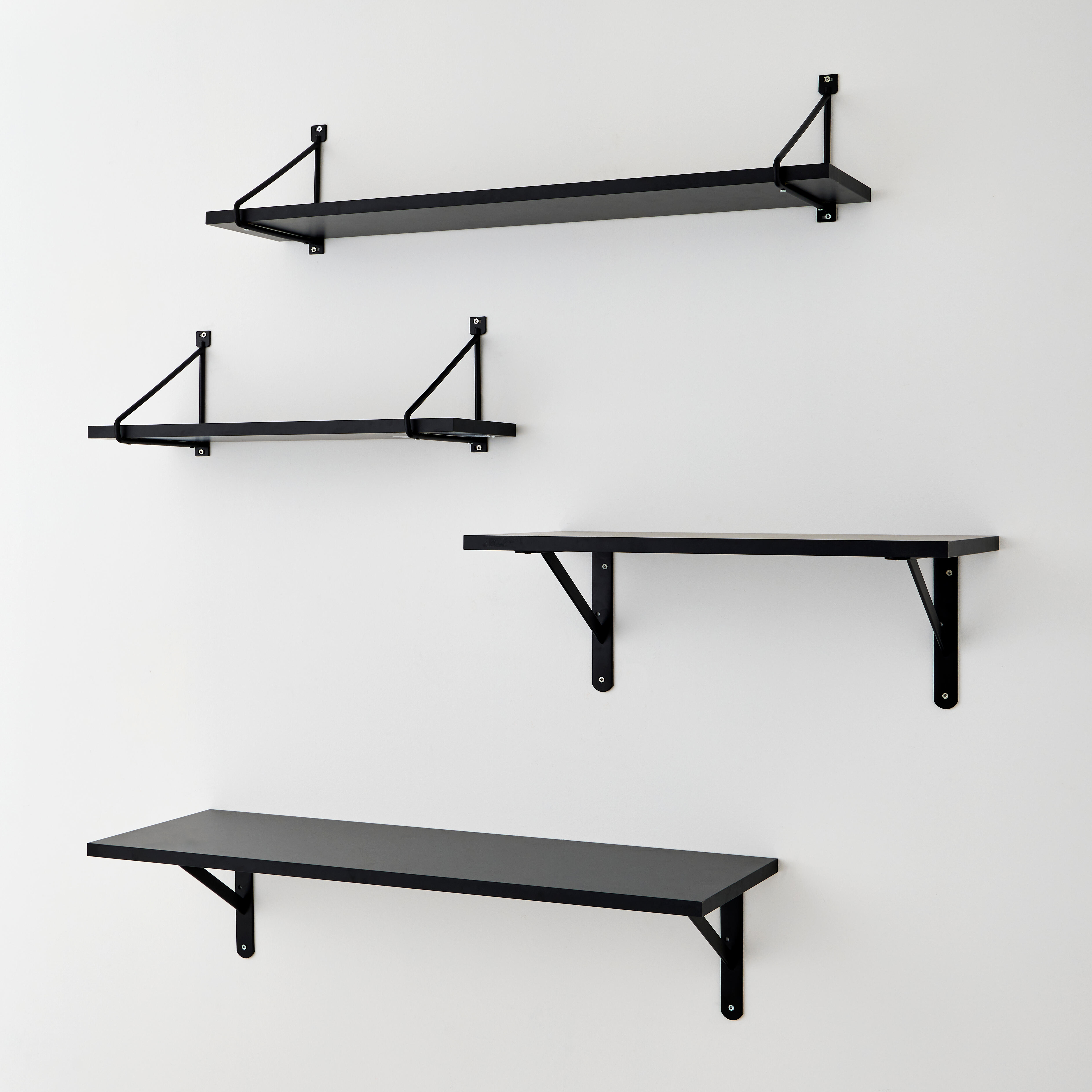 Etagère murale noire, L.60 cm x P.18 cm, Ep.1.8 cm - 5