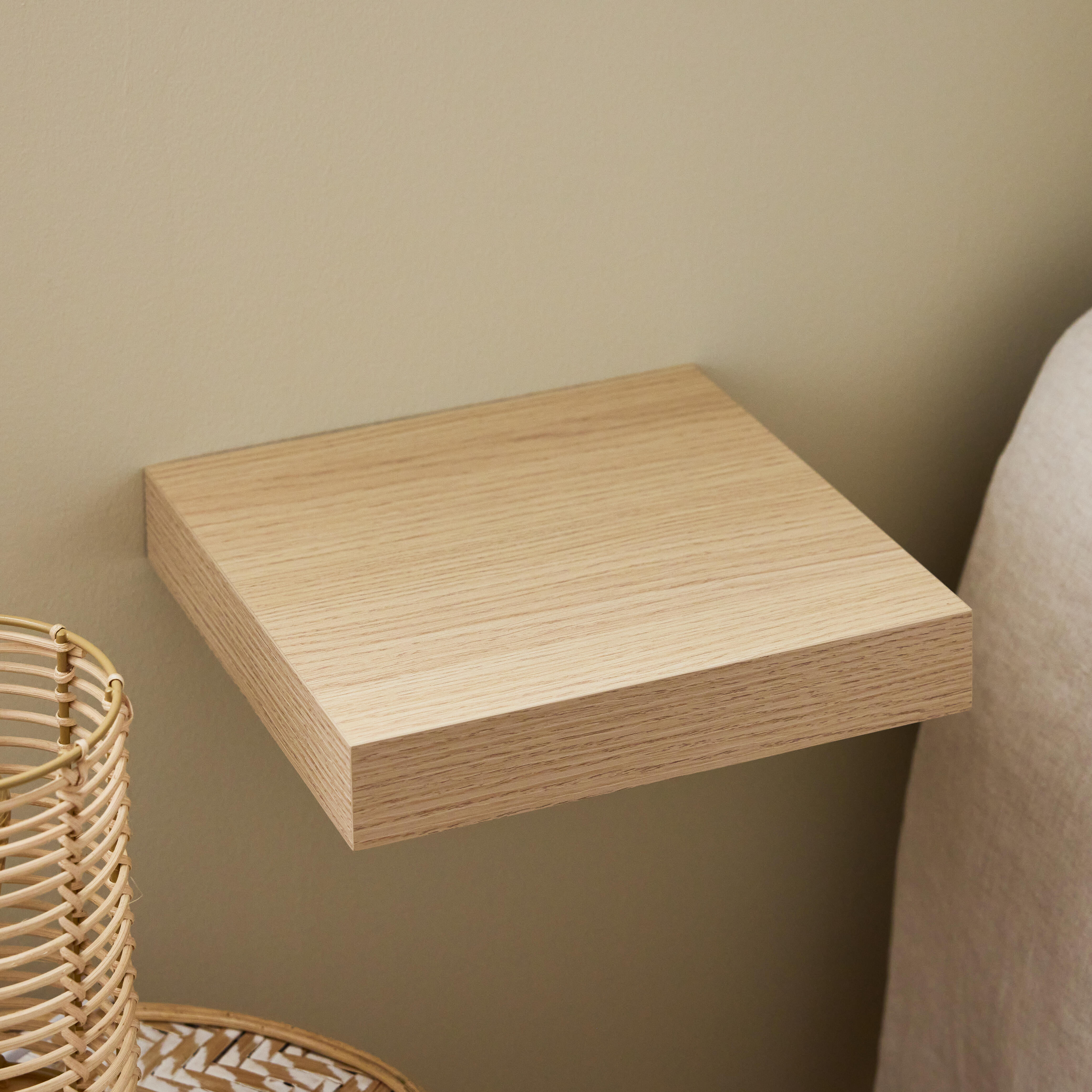 Estante de pared de madera mdf Spaceo cuadrado en color roble de 23.5x23.5 cm - 9