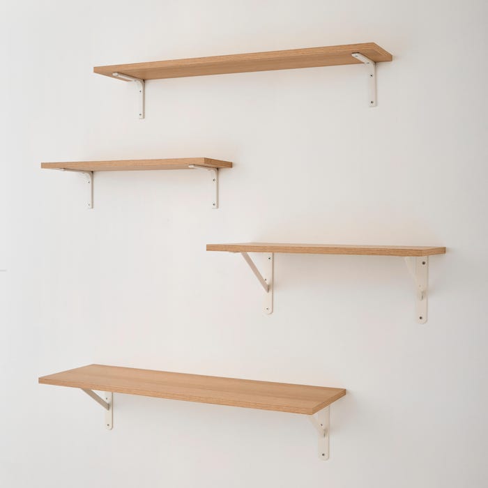 Oak effect shelf