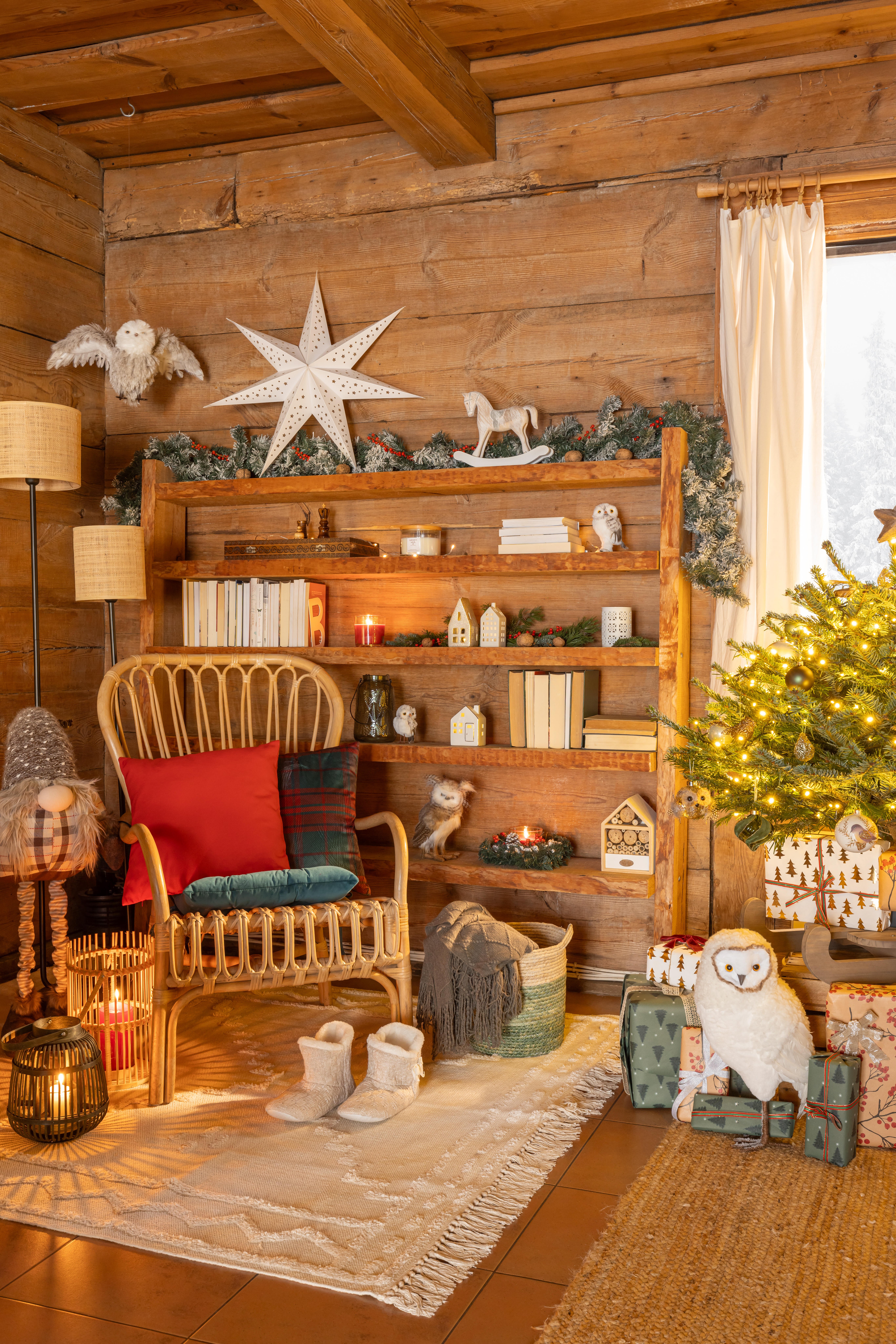 Ozdoba świąteczna sowa 17cm biała - 3