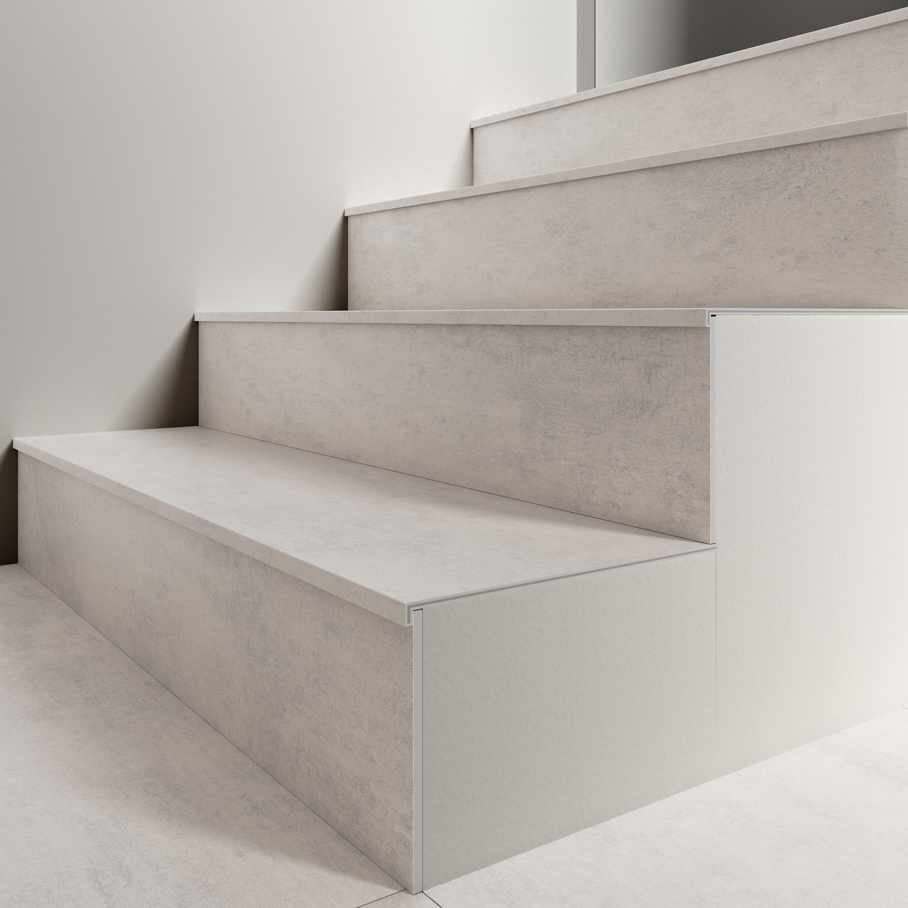 Peldaño gres porcelánico Martins efecto cemento blanco 120x32cm espesor 12mm ARTENS - 7