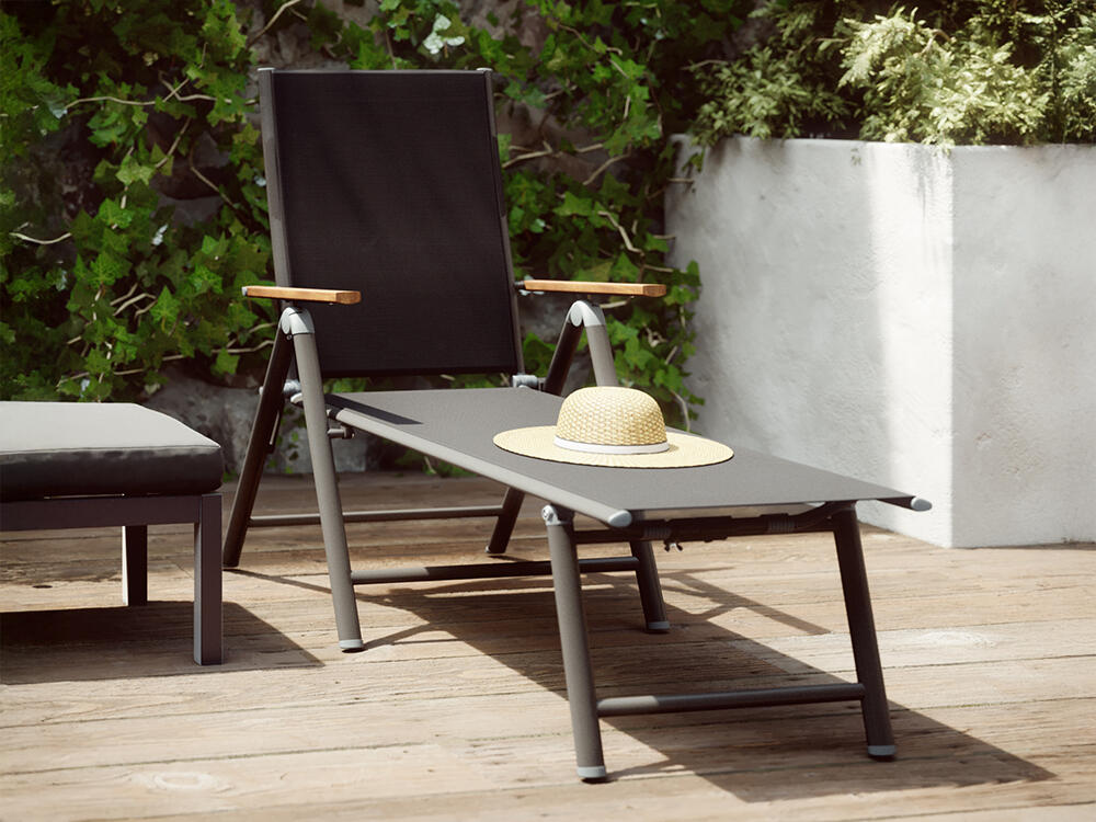 Espreguiçadeira de alumínio NATERIAL ORIS CINZA - 3