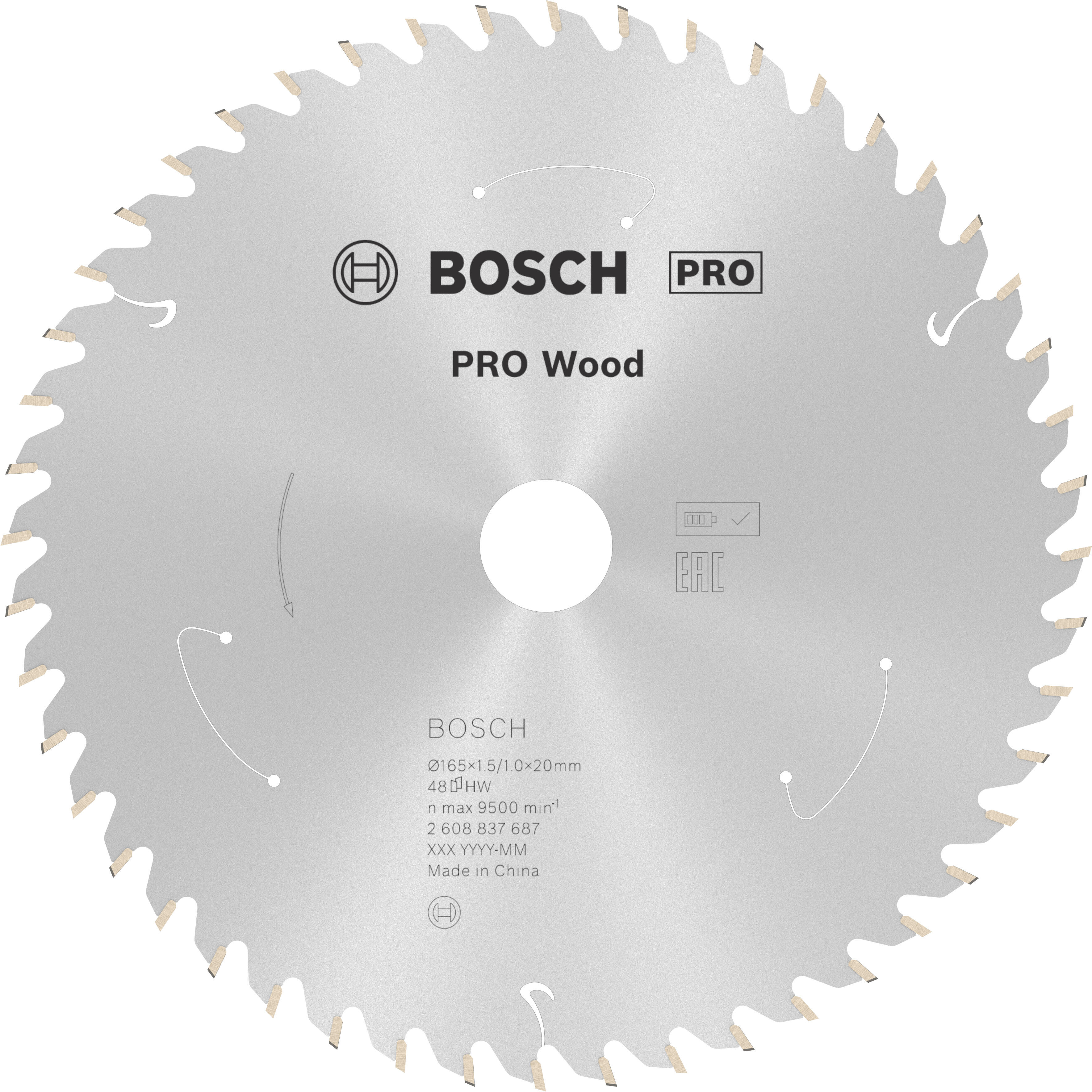 Lame de scie circulaire pour bois BOSCH PRO 165 x 20 x 1,5 mm 48 dents - 2