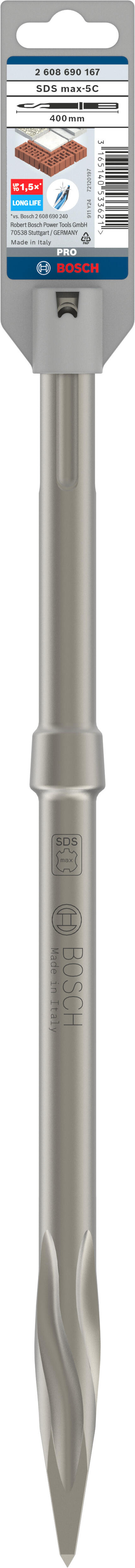 Burin pointu étoilé pour béton SDS Max L.400 mm BOSCH PRO