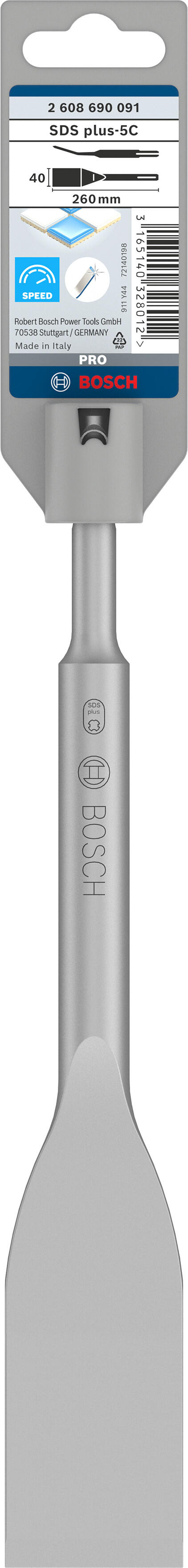 Burin plat pour carrelage SDS Plus Diam.40 mm, L.260 mm BOSCH PRO