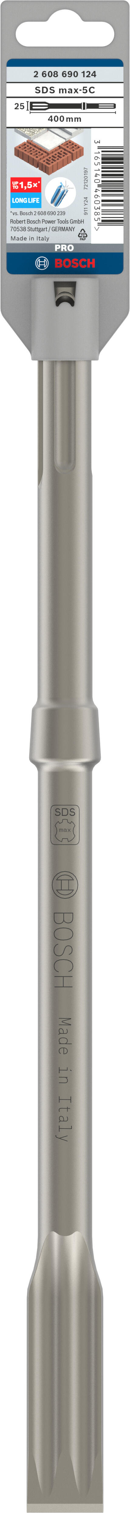 Burin plat multimatériaux SDS Max Diam.25 mm, L.400 mm BOSCH PRO