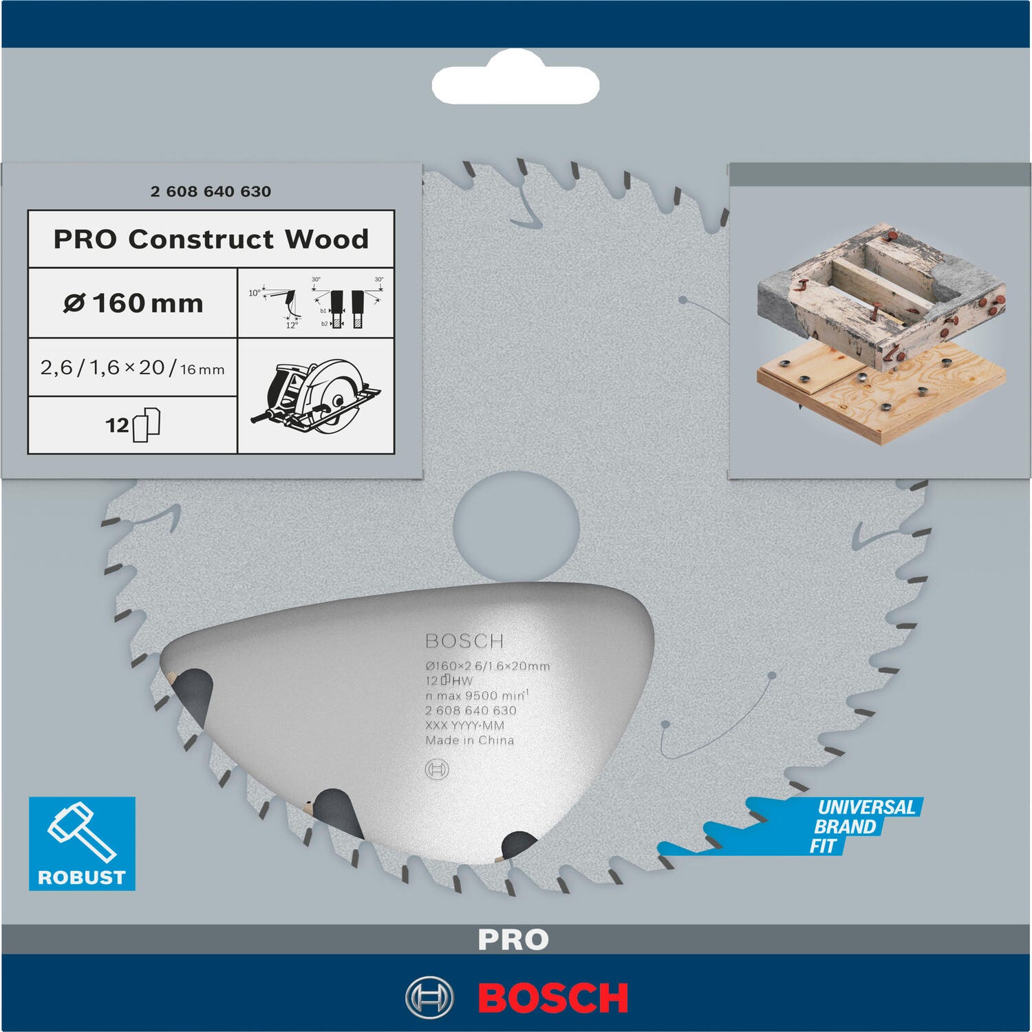 Lame De Construction Bois Et Aluminium BOSCH PRO 160 X 20 X 2 6 Mm 12 Lame De Construction Bois Et Aluminium BOSCH PRO 160 X 20 X 2 6 Mm 12