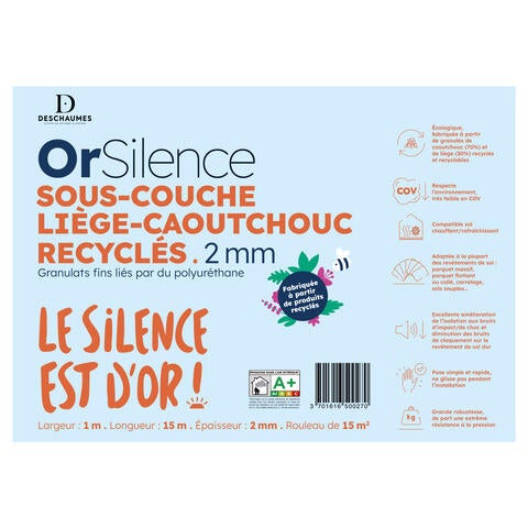 Sous-couche sol parquet, Orsilence2 pour Naofloor Ep.2 mm, 15 m² - 8