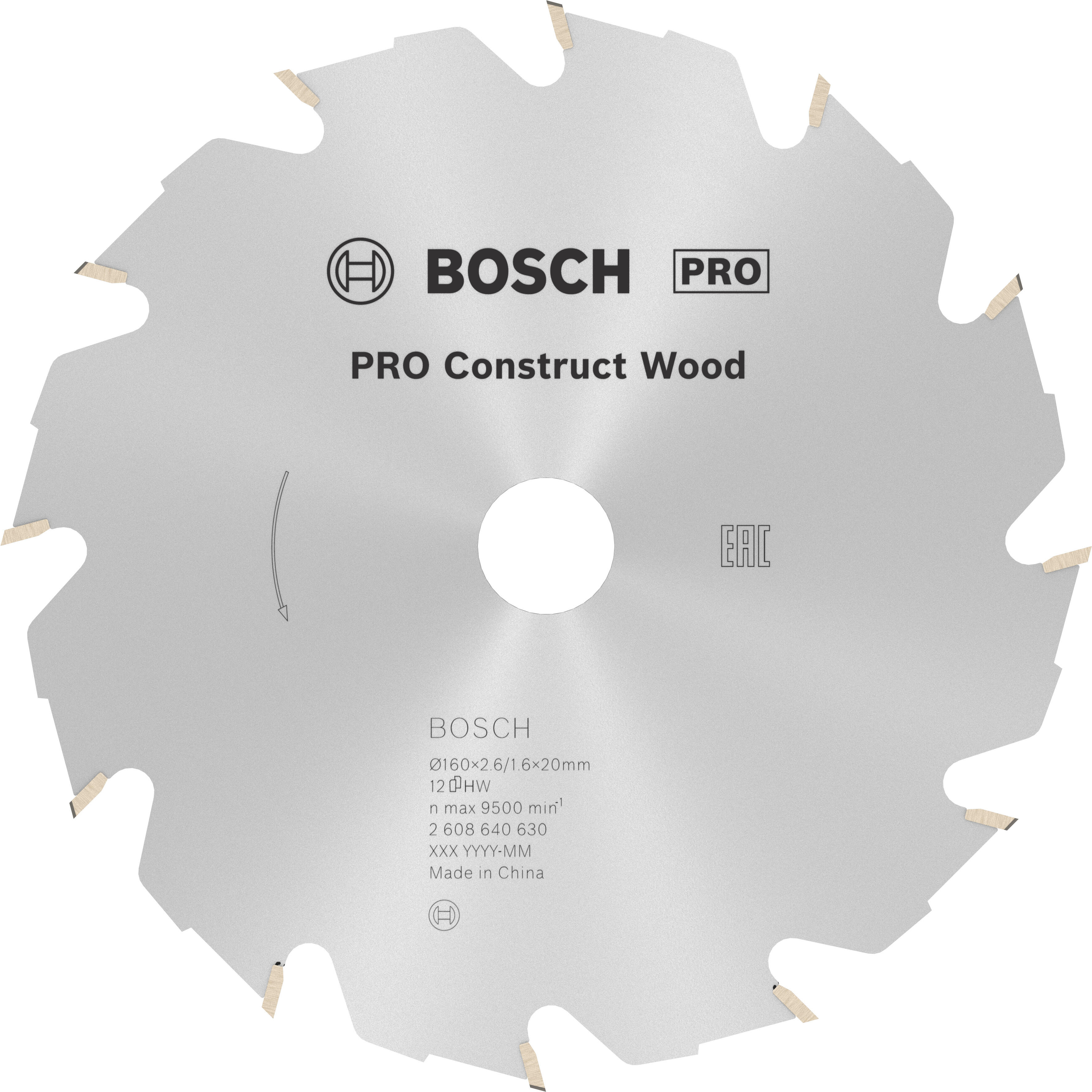 Lame de construction bois et aluminium BOSCH PRO 160 x 20 x 2,6 mm 12 dents - 2