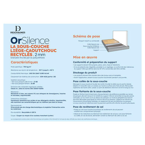Sous-couche sol parquet, Orsilence2 pour Naofloor Ep.2 mm, 15 m² - 7