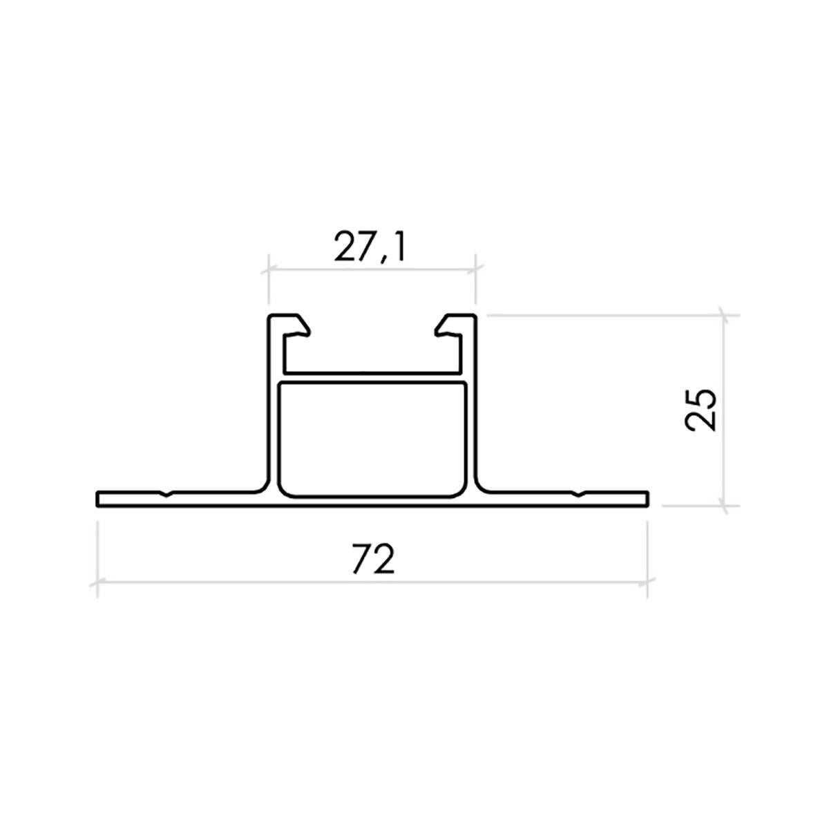 Supporto PRT2264 38 in alluminio colore grigio Dimensione L 380 cm