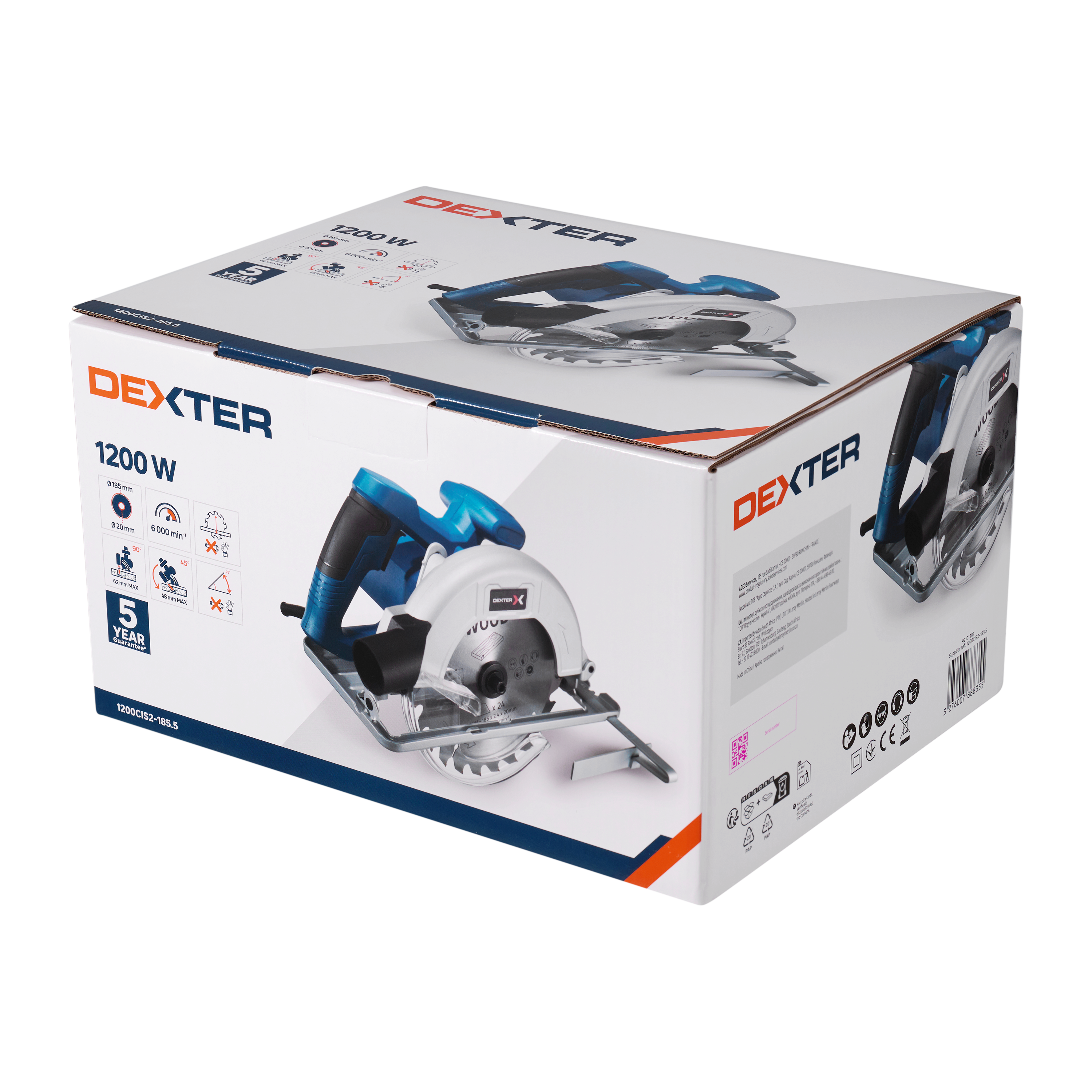 Pilarka tarczowa przewodowa 185/20mm 1200W 24Z Dexter - 13