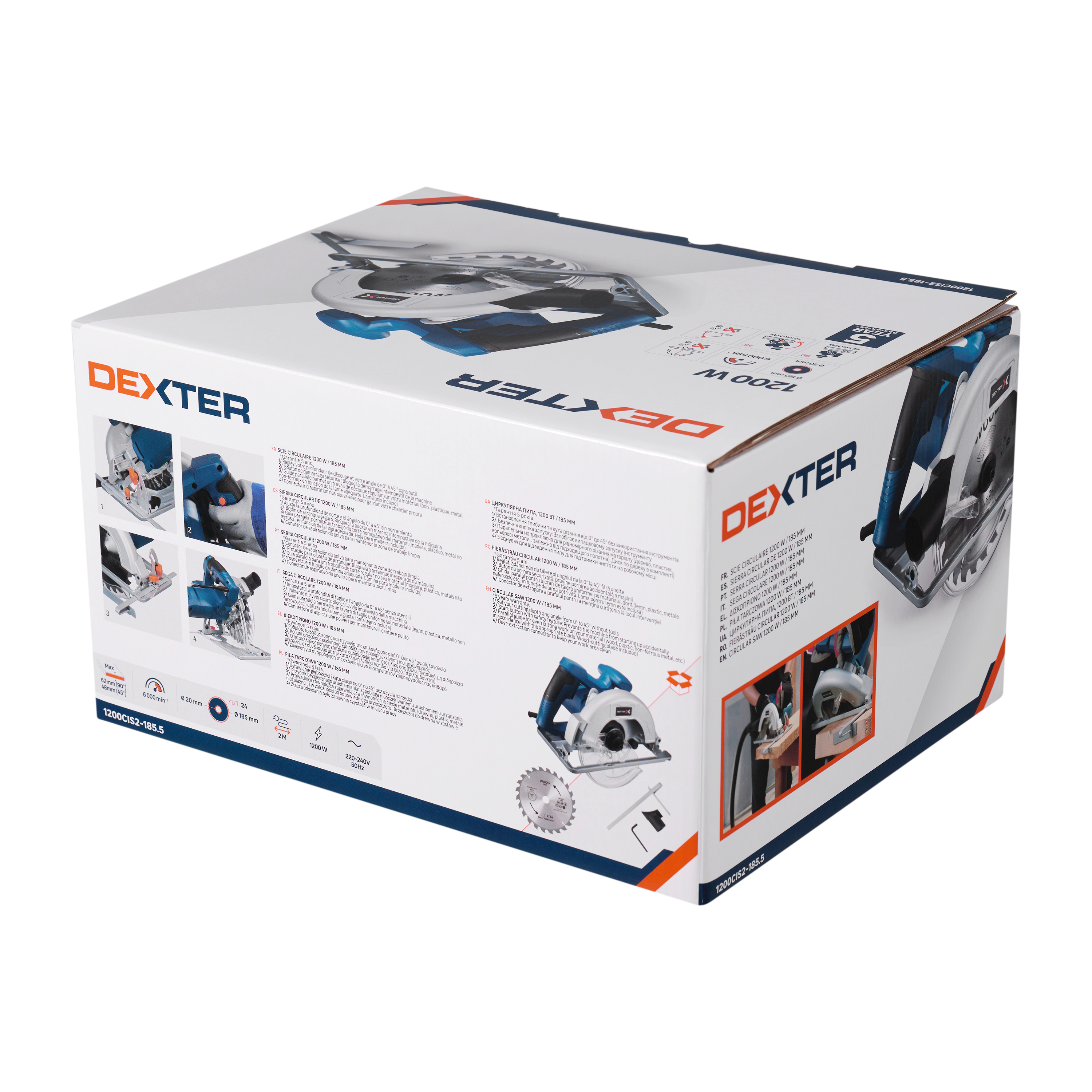 Scie circulaire filaire DEXTER, 1200.0 W, 185 mm - 8