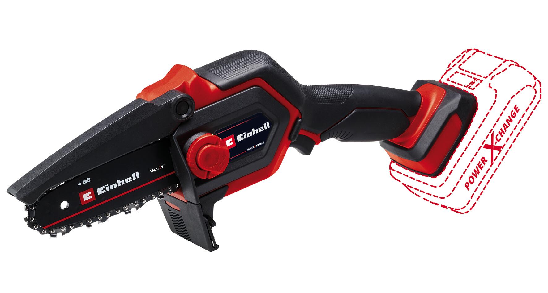 Motosierra a batería einhell pack ge-ps18/15liblsolo+2,5stk 18v 2.5ah 15 cm longitud espada