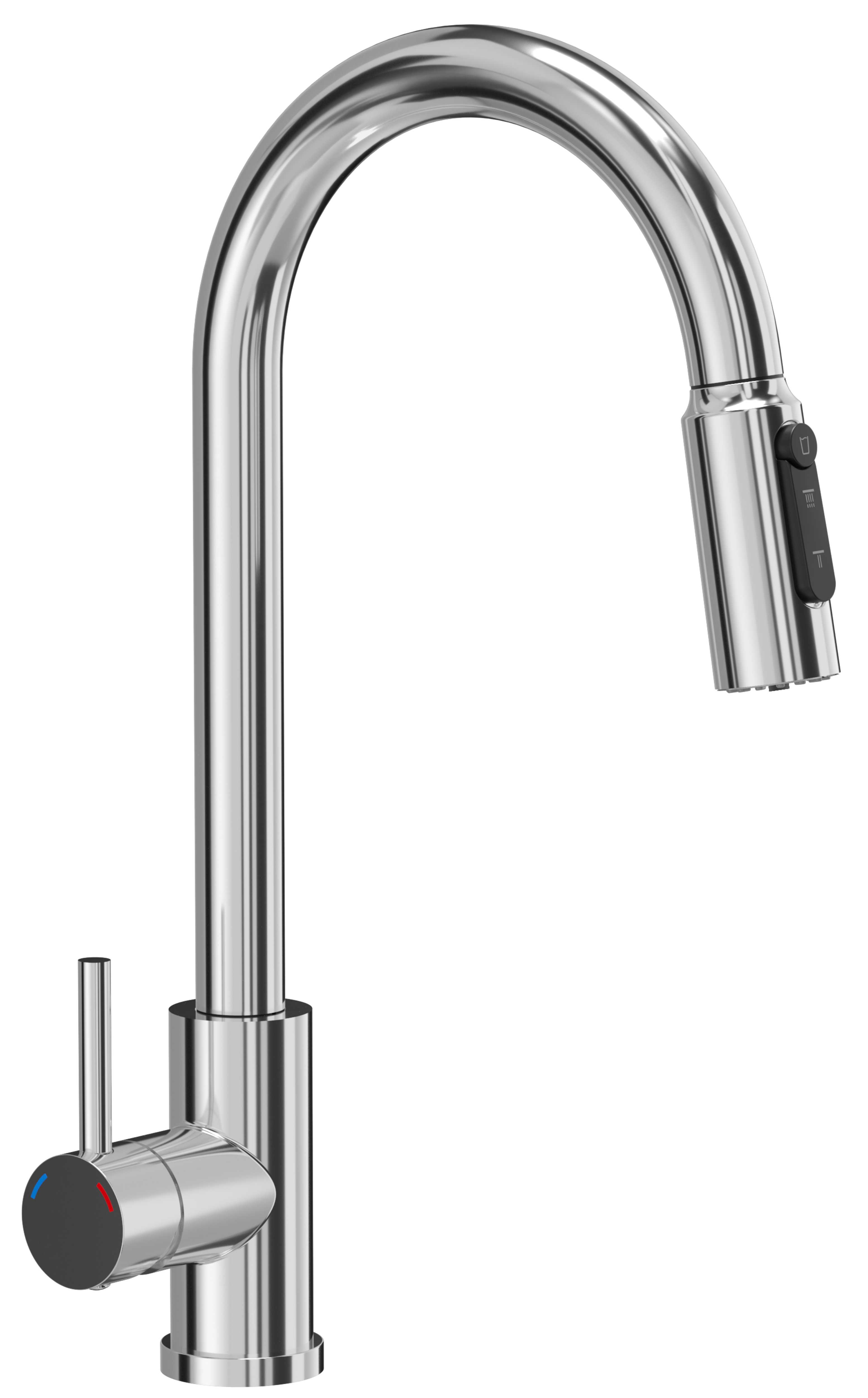 Bateria kuchenna Carito chrom trójdrożna z wyciąganą wylewką Quadron