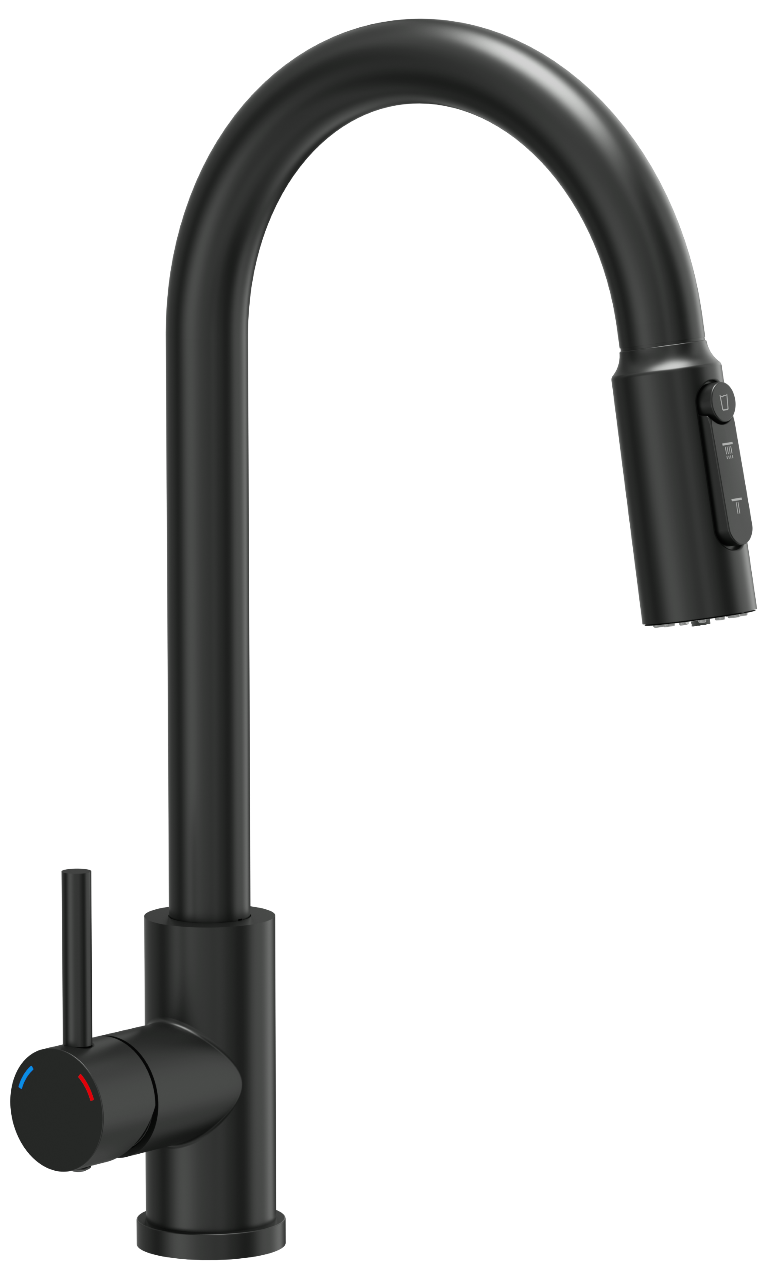 Bateria kuchenna Carito czarna trójdrożna z wyciąganą wylewką Quadron